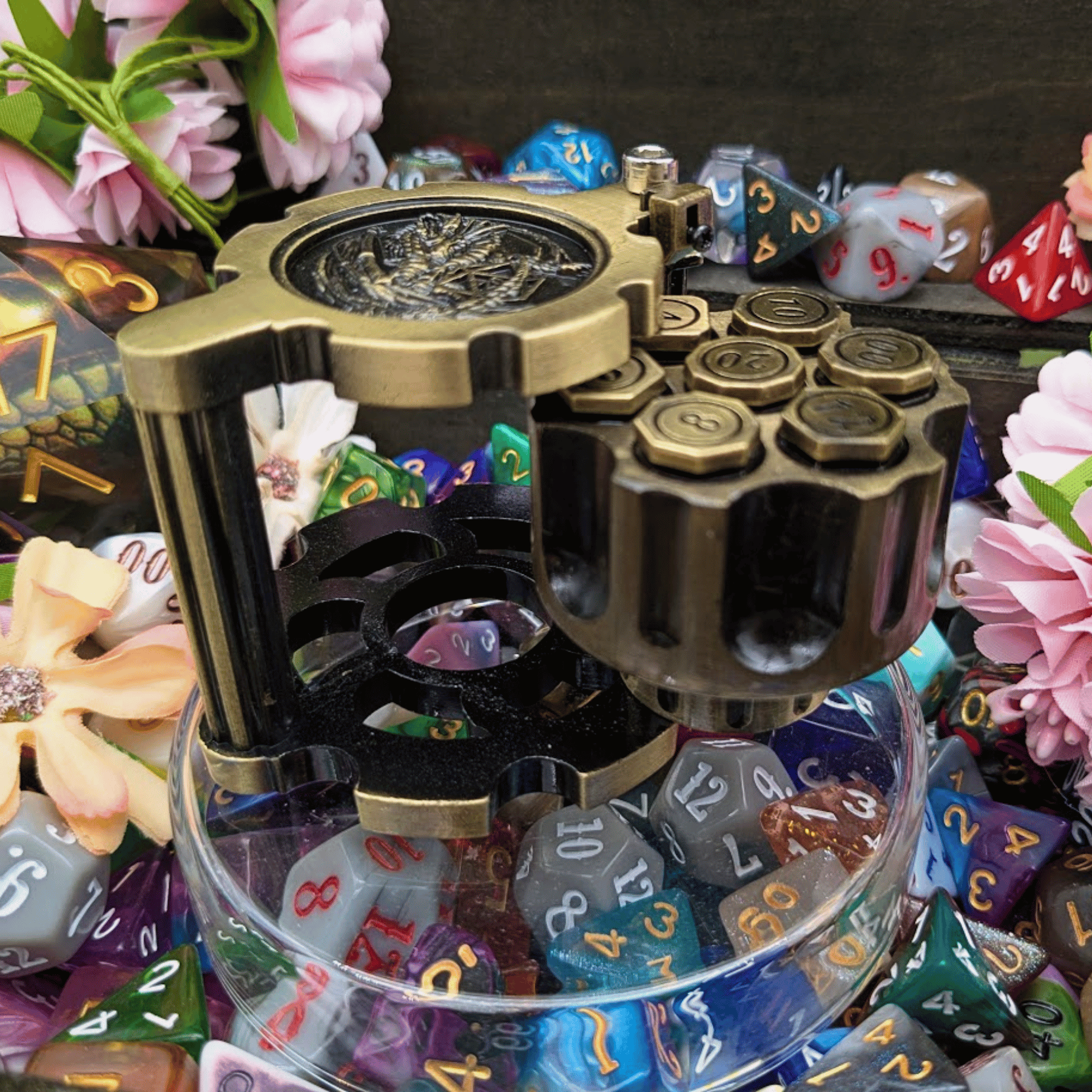 Revolver Dice Holder with Metal bullet dice