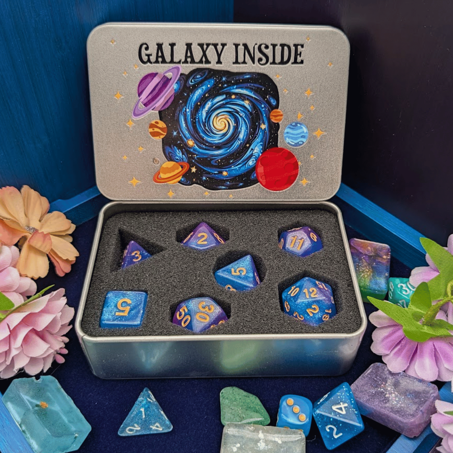 Galaxy Dice Tin
