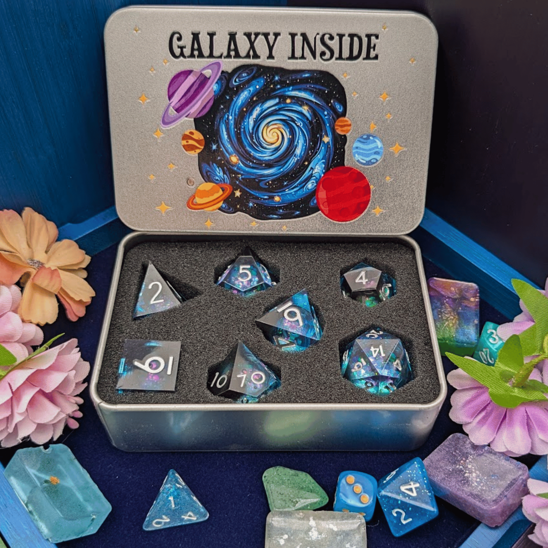 Galaxy Dice Tin