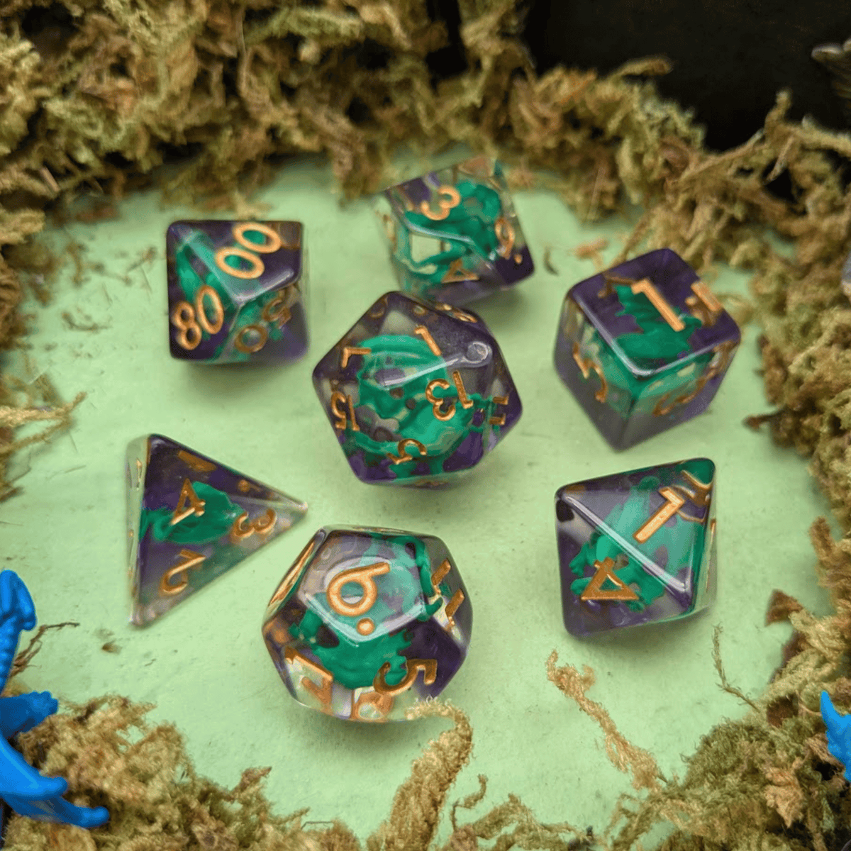 Acid Dragon Inclusion Dice Set
