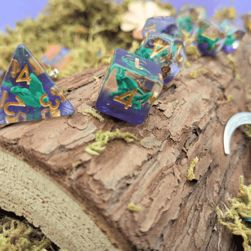 Acid Dragon Inclusion Dice Set