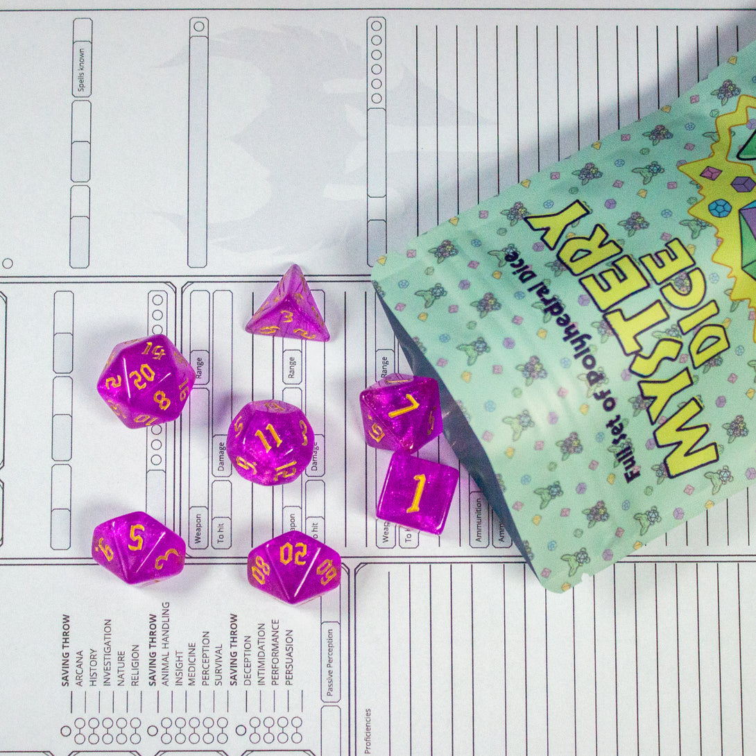 Monthly Mystery Dice Blind Bag Subscription for Dungeons and Dragons sold by Mystery Dice Goblin 