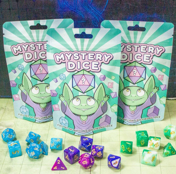 Mystery Dice, over 150 unique sets! for Dungeons and Dragons sold by Mystery Dice Goblin 