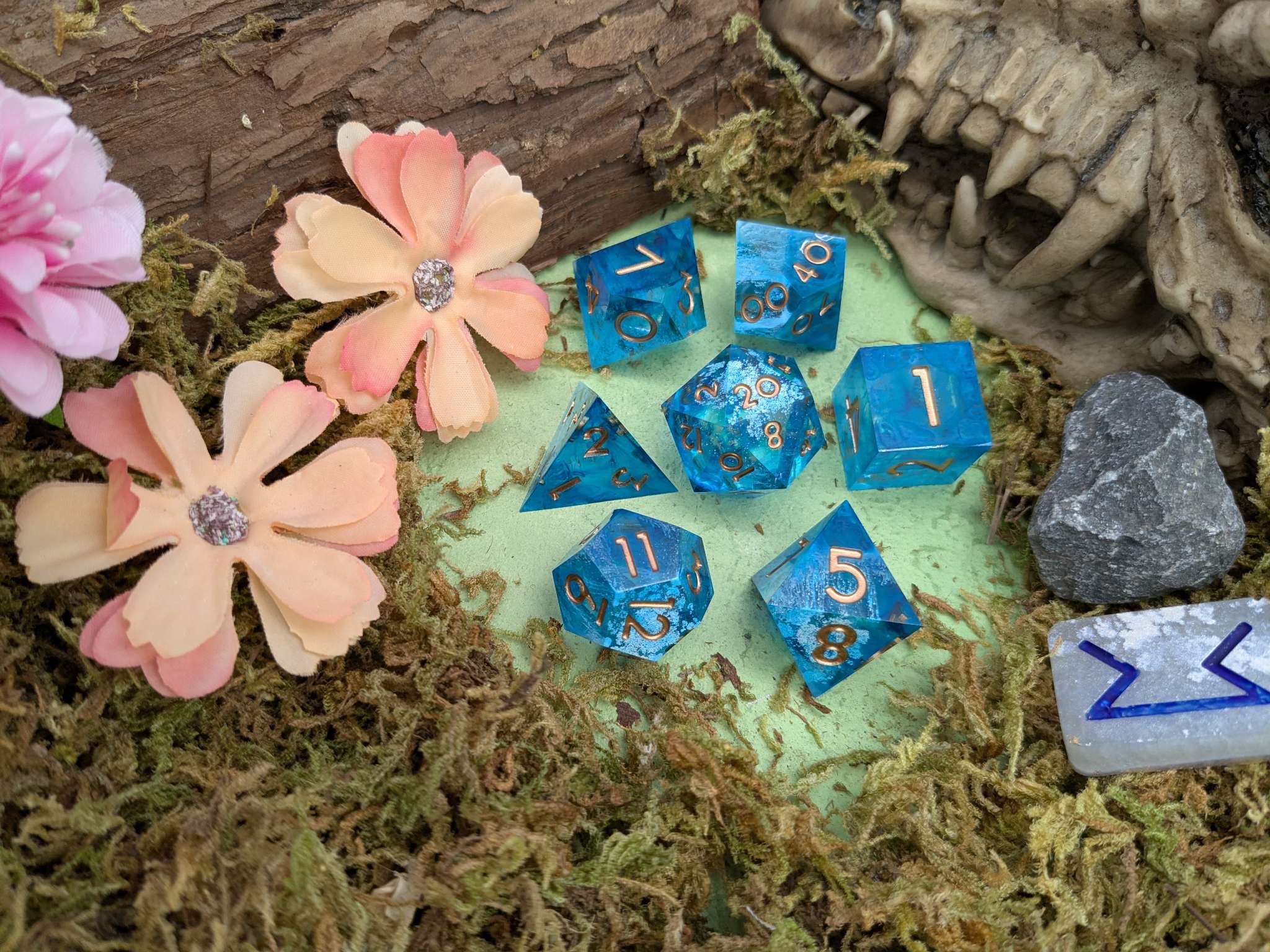 Foil Blue Sharp Dice Set