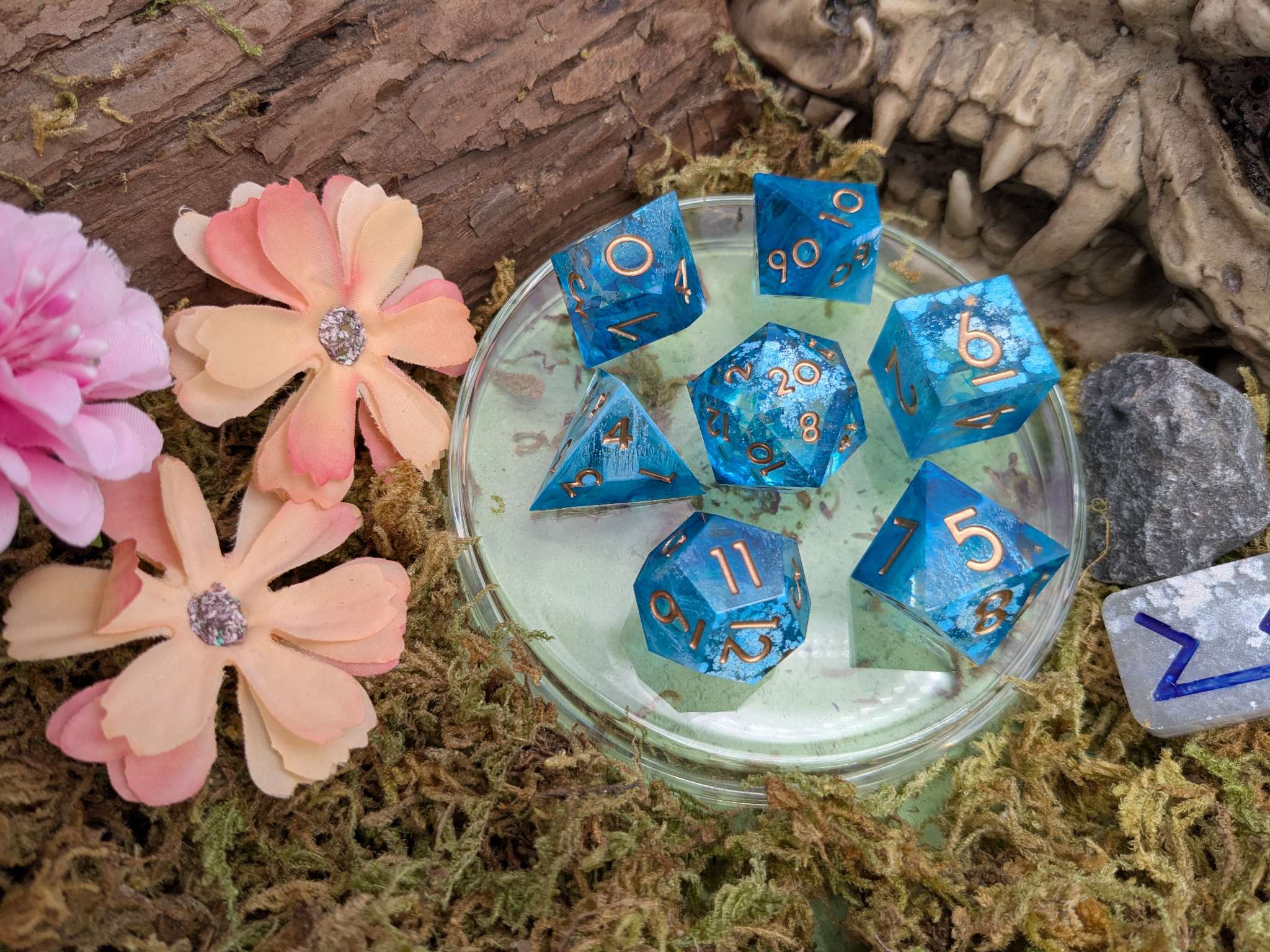 Foil Blue Sharp Dice Set
