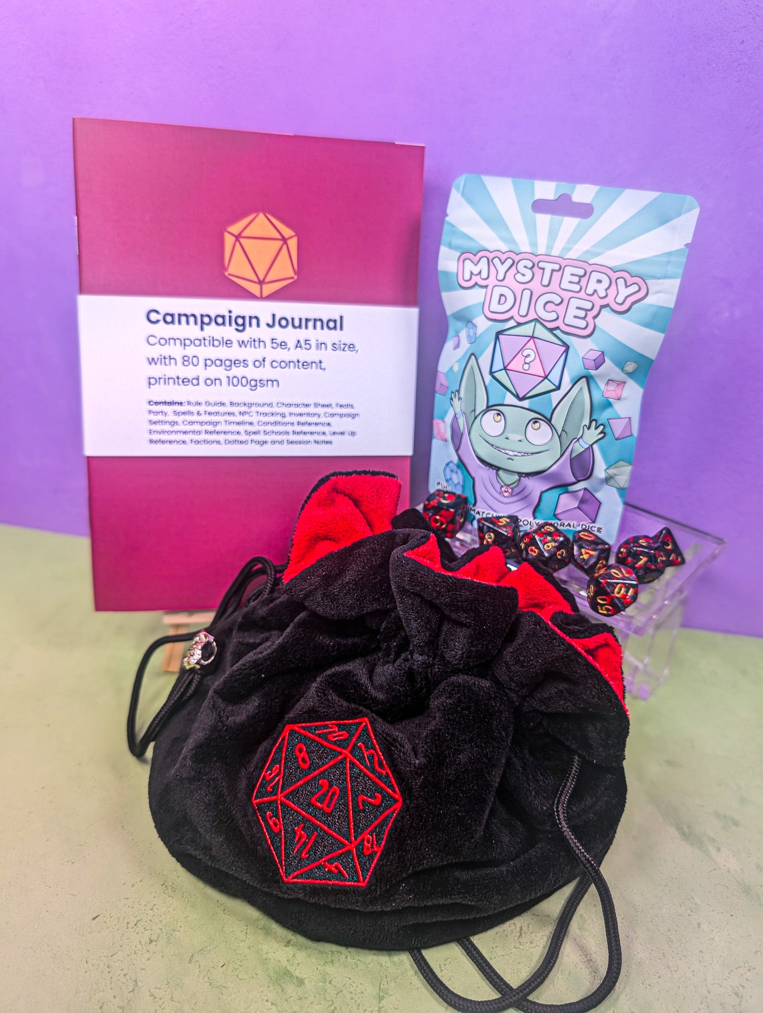 The Adventurer's Arsenal | Bag, Book and Dice!