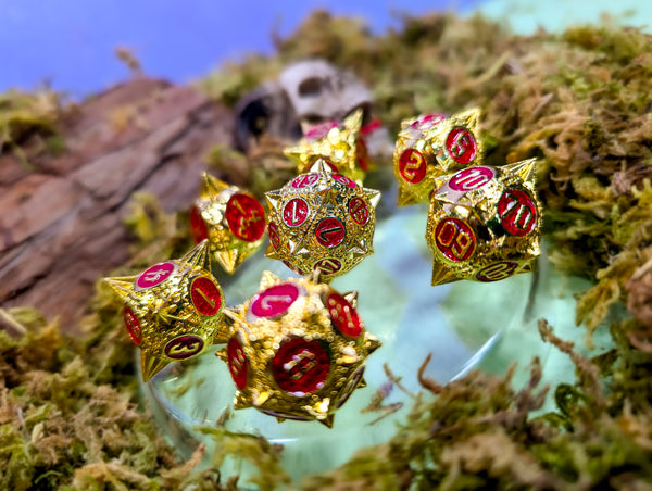 Radiant Reckoning | Caltrop Metal Dice Set