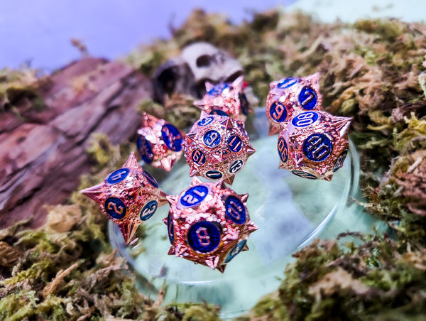 Thorns of the Blue Rose | Metal Caltrop Dice Set