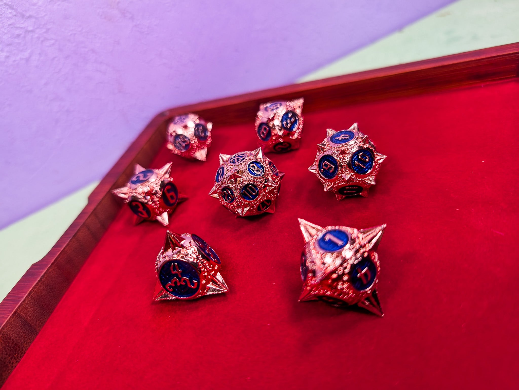Thorns of the Blue Rose | Metal Caltrop Dice Set