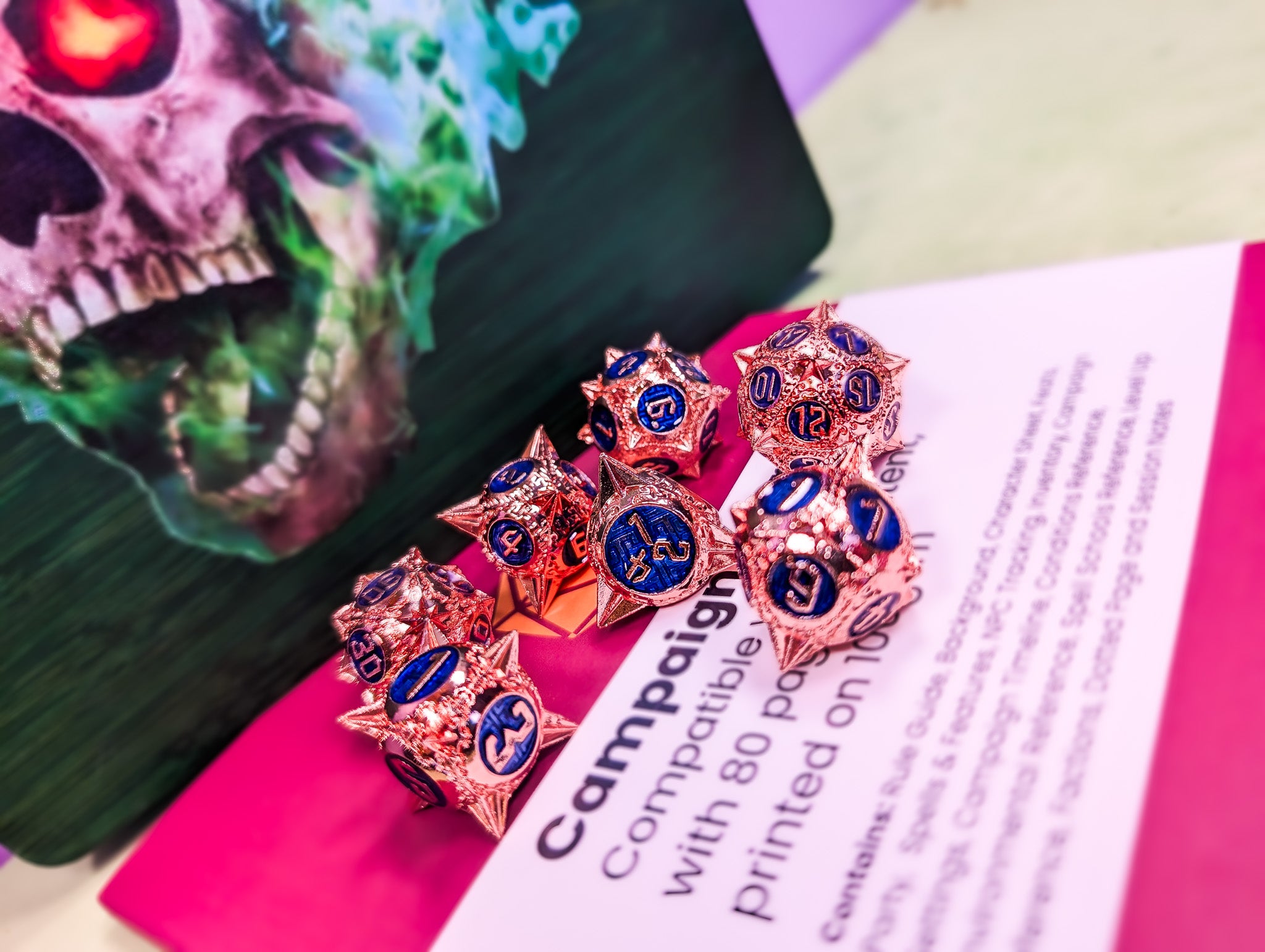 Thorns of the Blue Rose | Metal Caltrop Dice Set