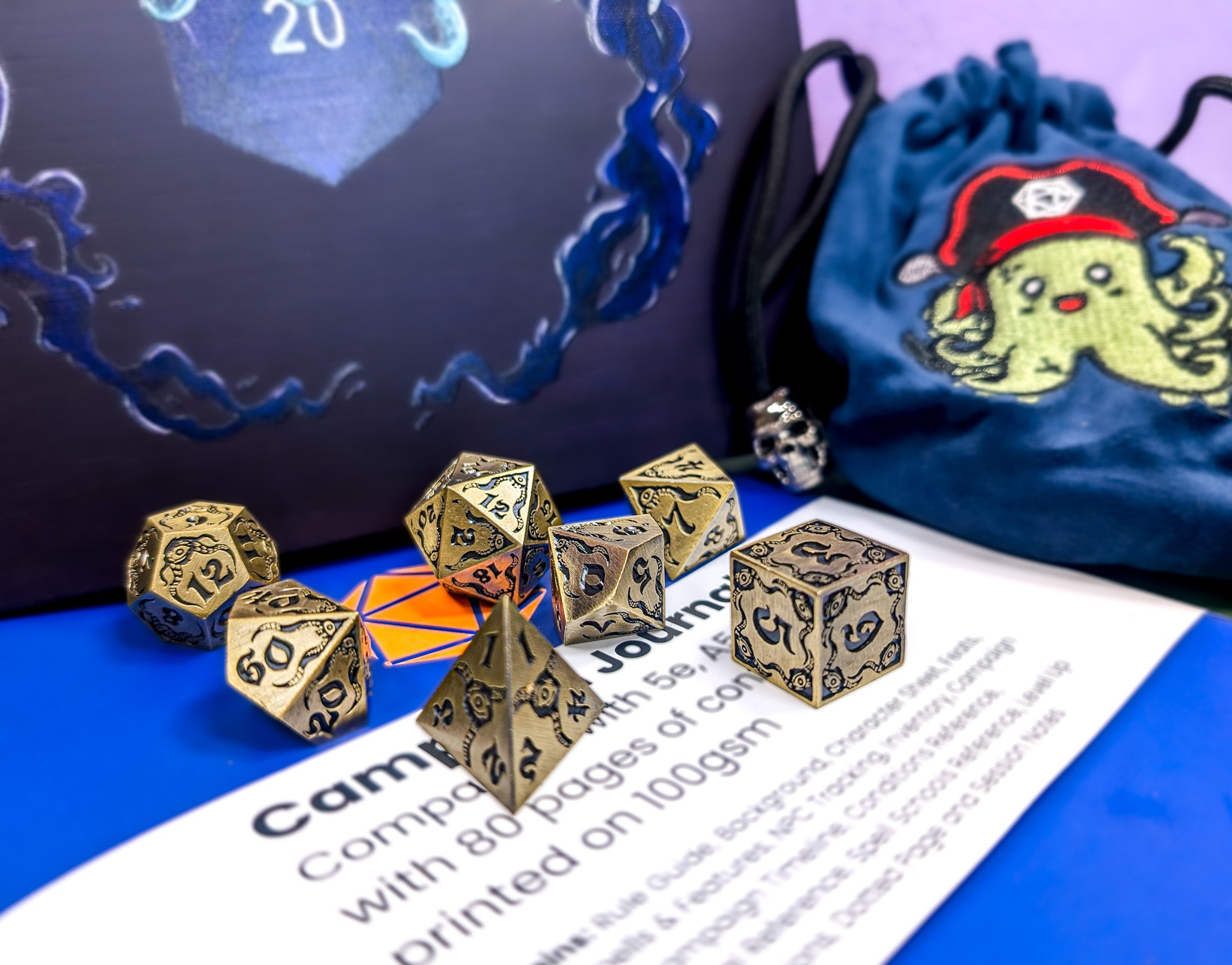 The Abyssal Sovereign | Eldritch Gold Metal Dice Set