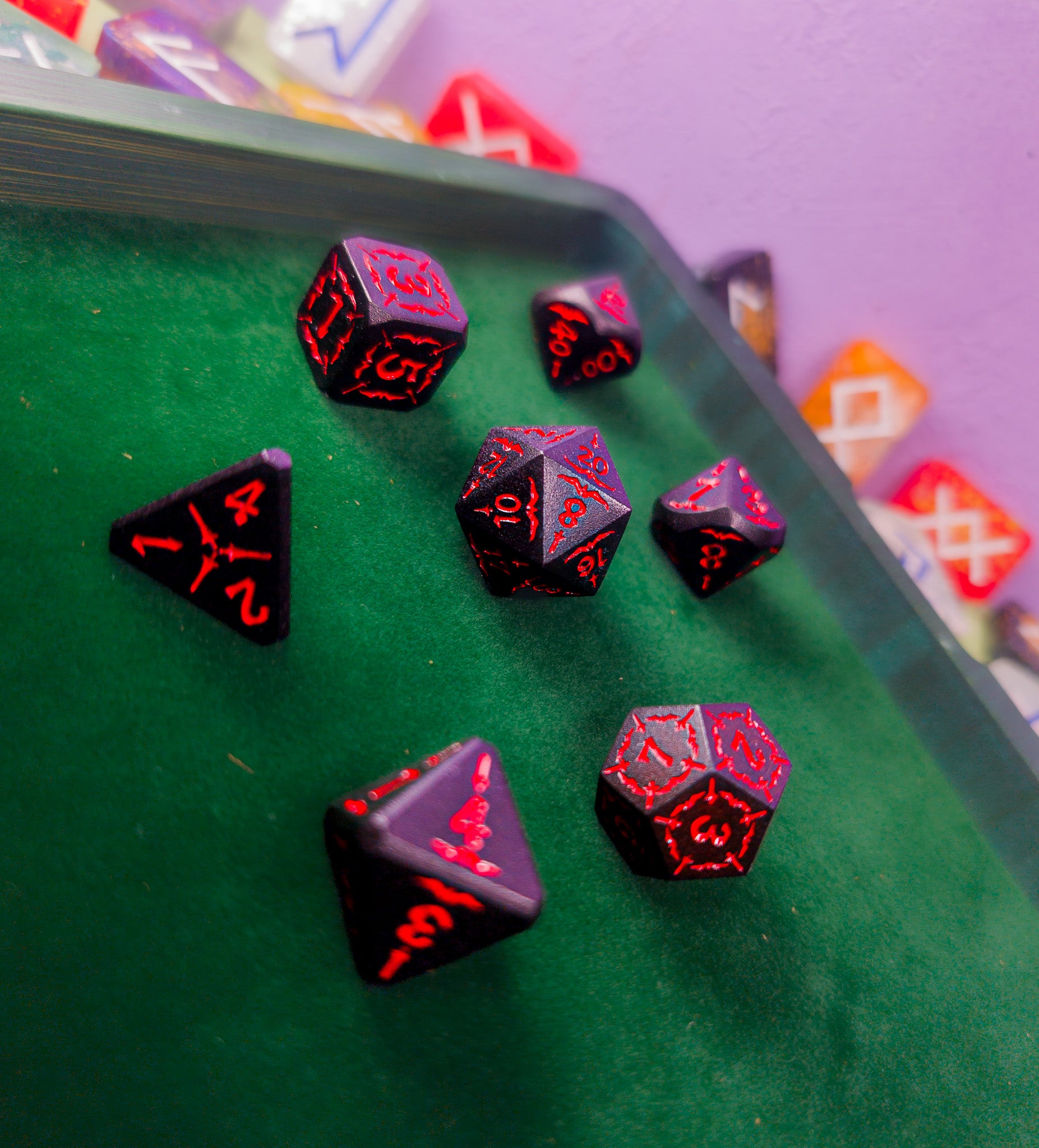 Hellish Rebuke | Black & Red Metal Arcana Dice Set