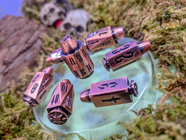 Deadeye's Dice | Metal Bullet Hell Dice Set