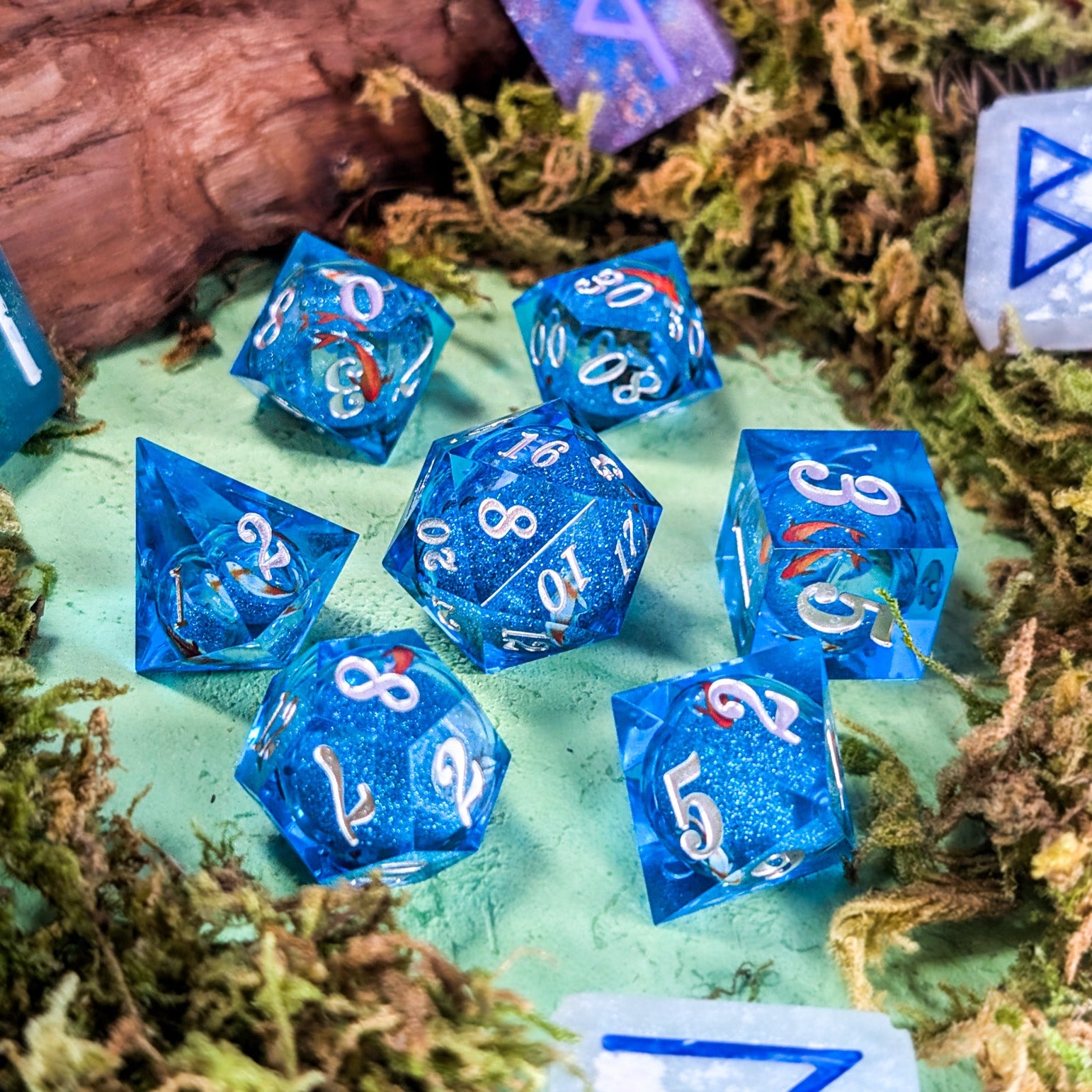 Koi Pond Liquid Core Dice Set