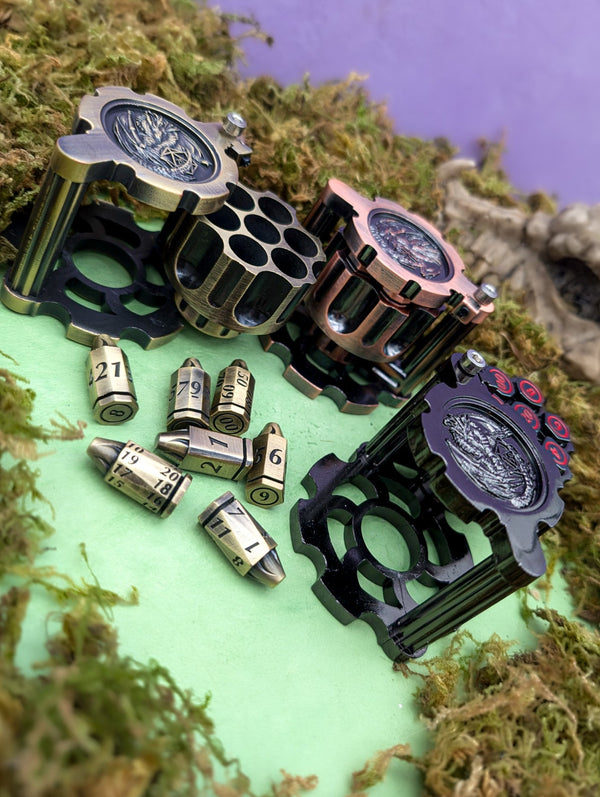 Revolver Dice Holder with Metal bullet dice