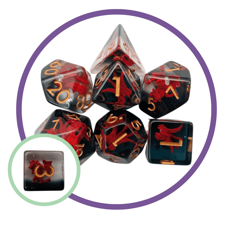 Fire Hydra Inclusion Dice Set