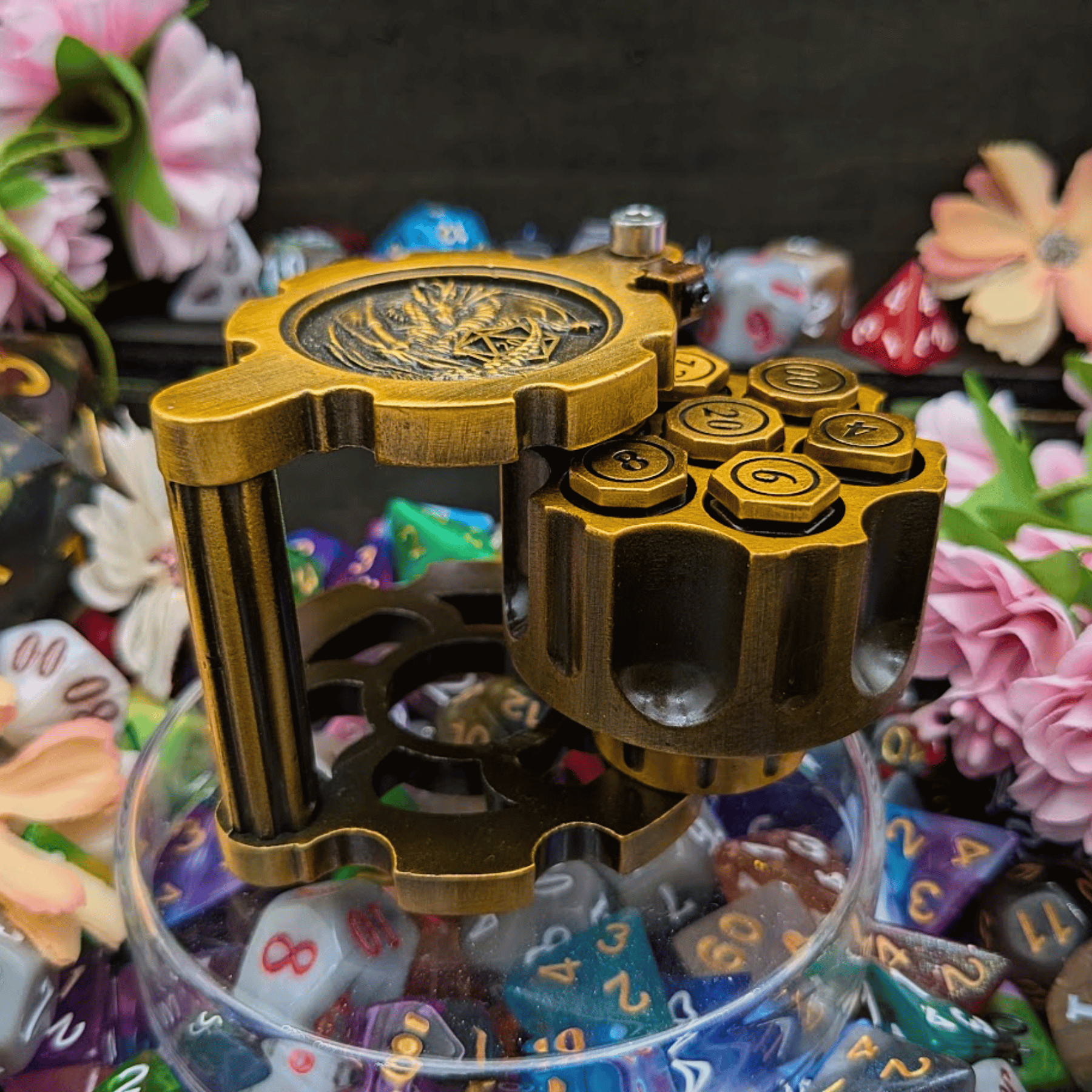 Revolver Dice Holder with Metal bullet dice