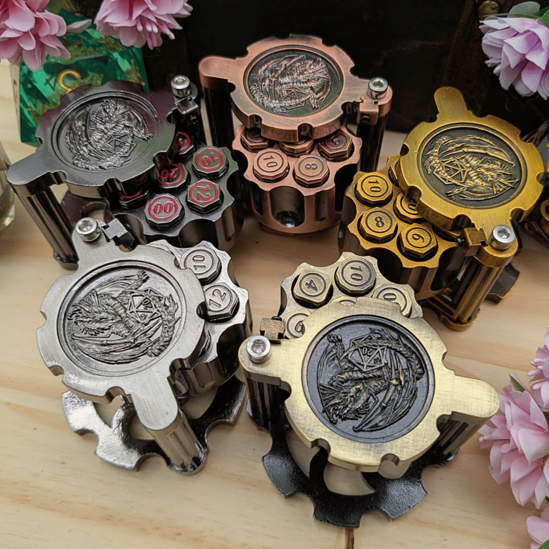 Revolver Dice Holder with Metal bullet dice