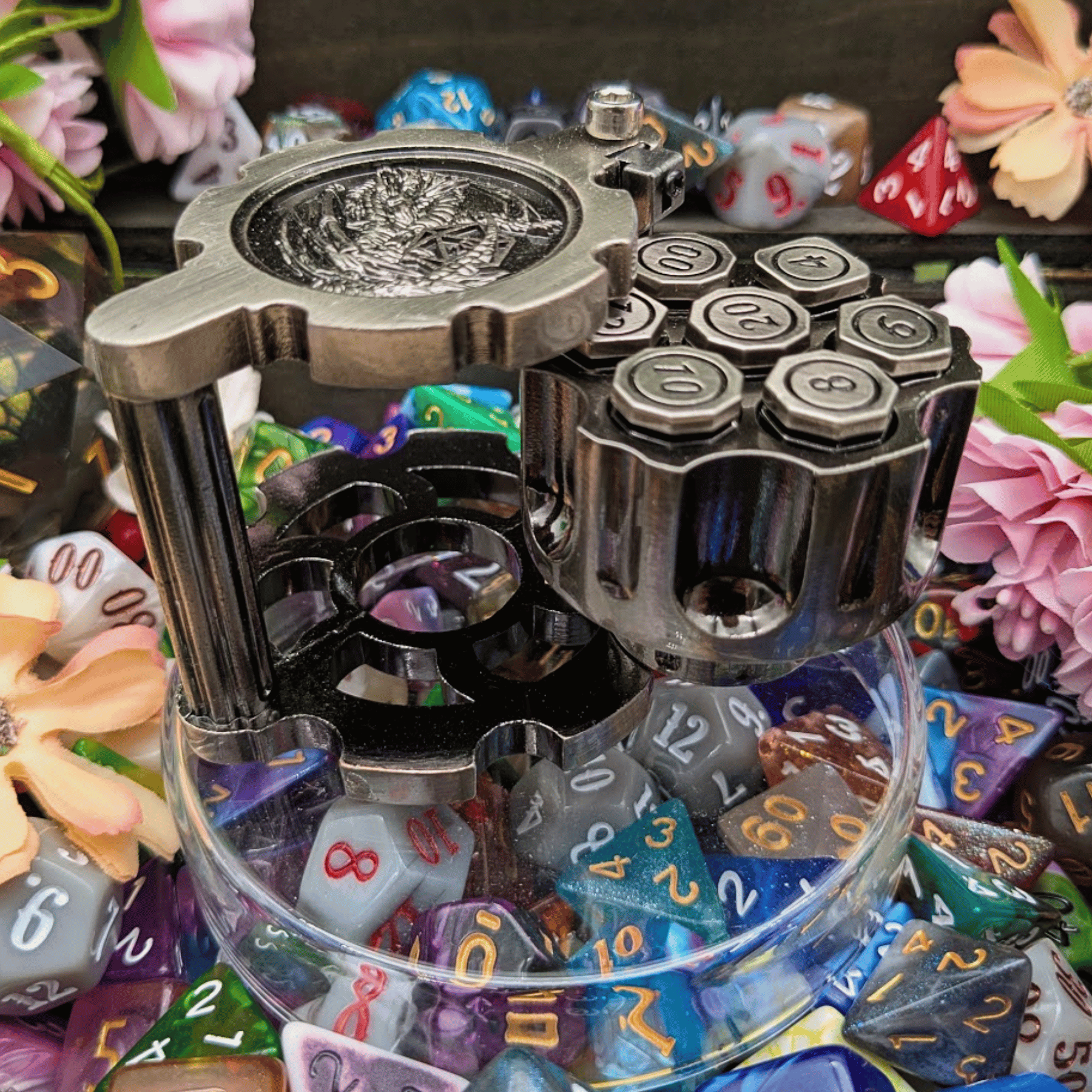 Revolver Dice Holder with Metal bullet dice