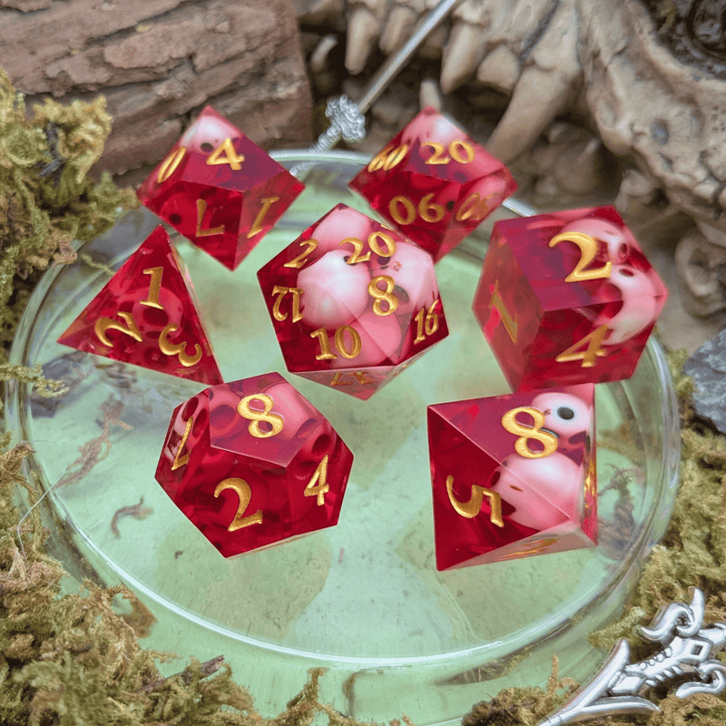 Skull Red Sharp Dice Set