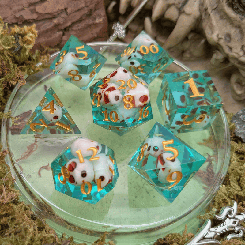 Skull Green Sharp Dice Set