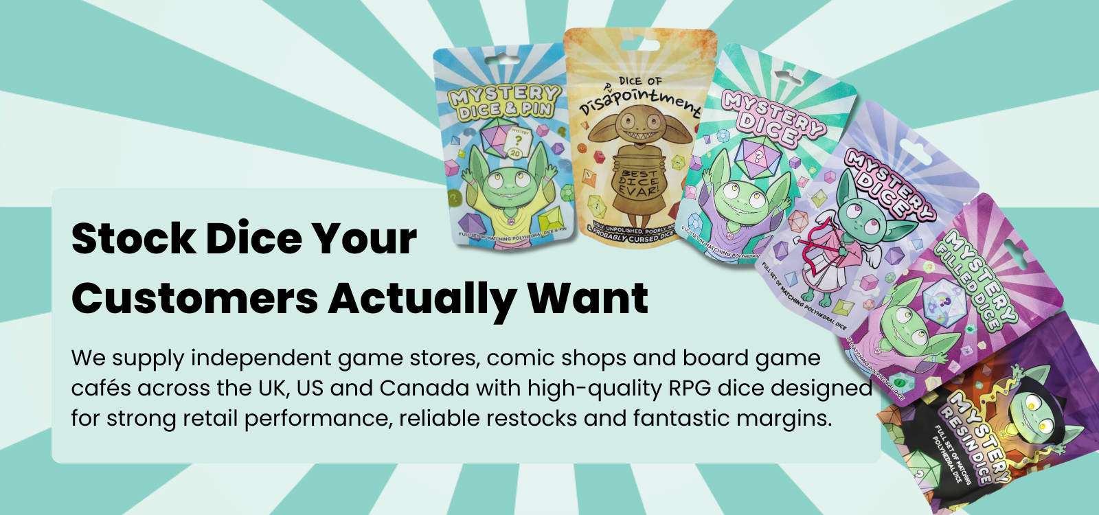 Open a Mystery Dice Goblin trade wholesale account