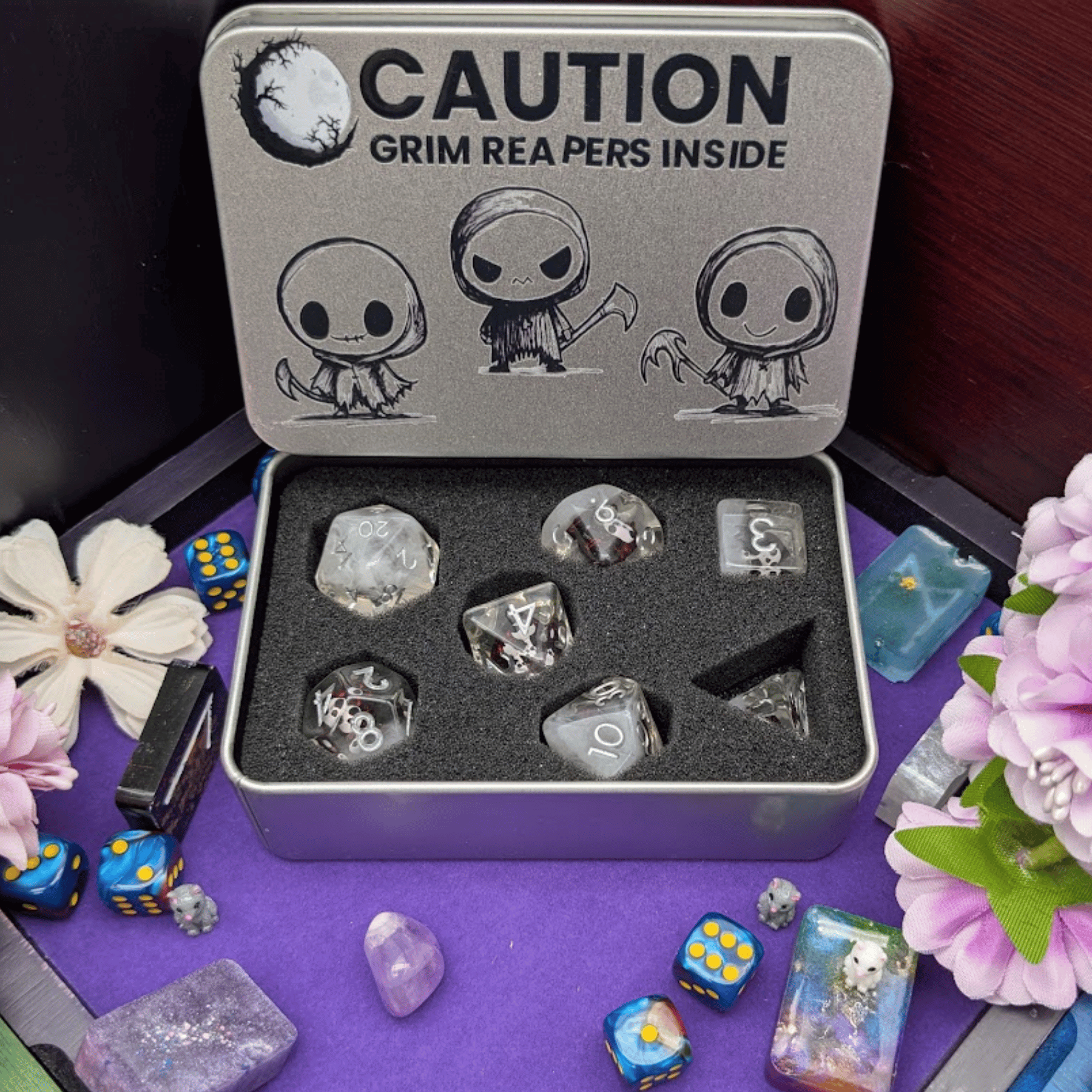 Grim Reaper Dice Tin