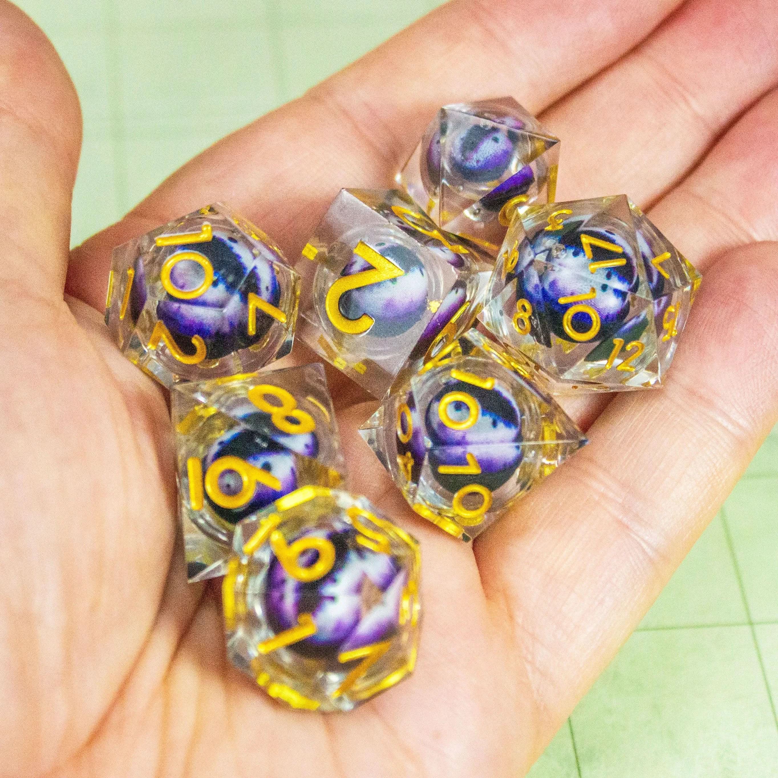 Liquid Core Purple Blue Snake Eye Dice