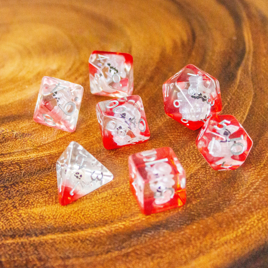 Ghost Halloween DnD Dice Set| Dungeons and Dragons Transparent See through Dice (7) | Polyhedral Dice - MysteryDiceGoblins