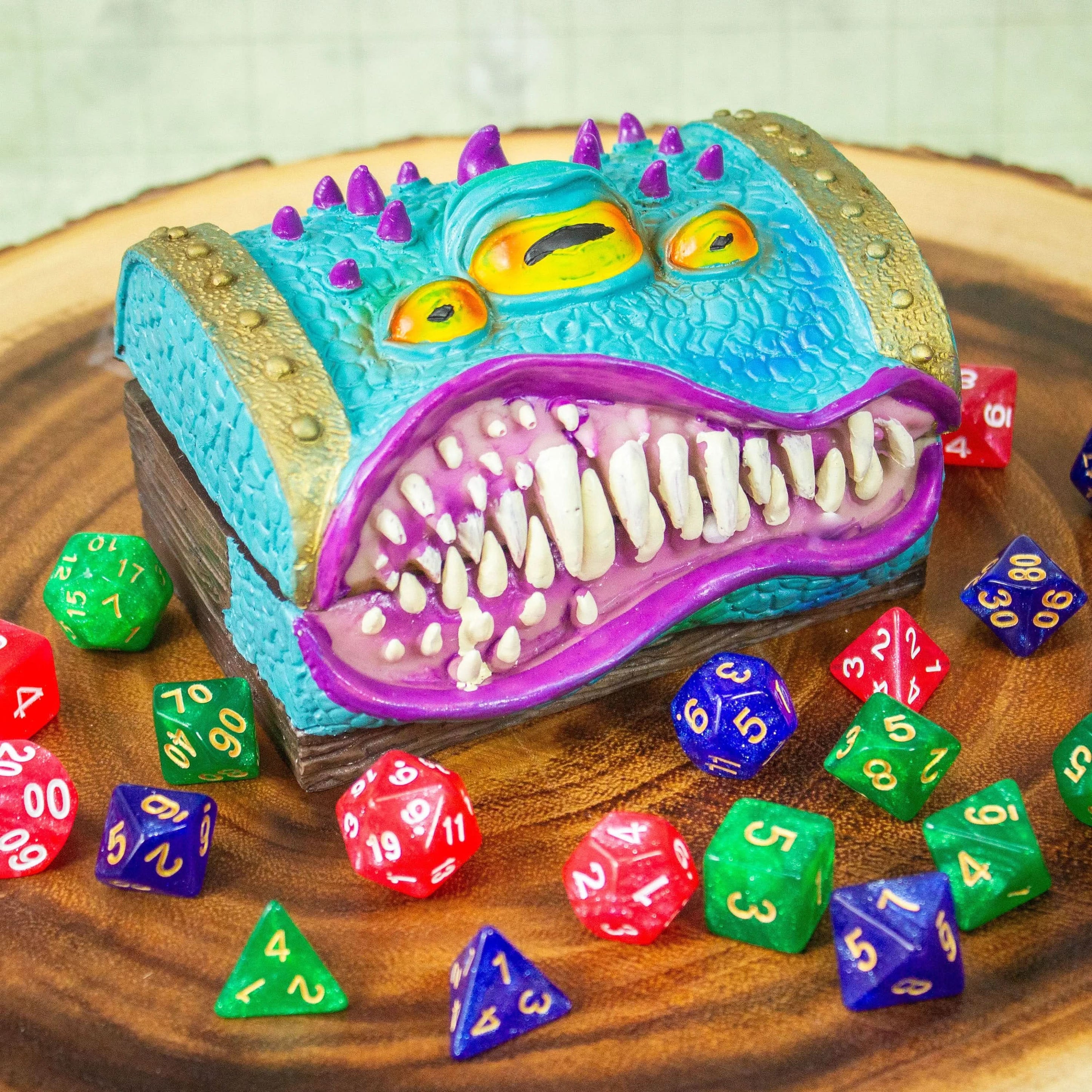 Mimic Dice Chest Multi Colored Container Monster Box Funny Gift TTRPG     - MysteryDiceGoblins