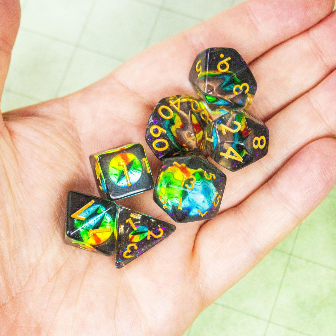 Two Tone Snake Eyes DnD Dice, perfect for those Sorcerers who dare to roll the dice in serpentine style! - MysteryDiceGoblins