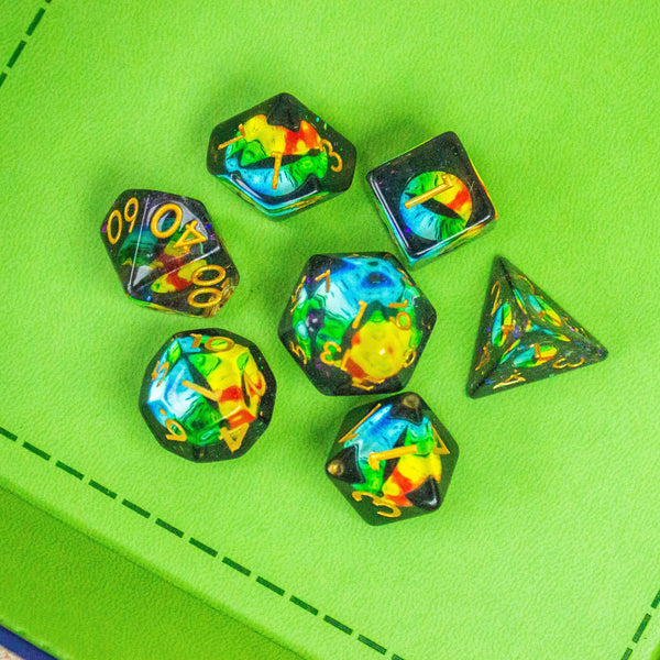 Two Tone Snake Eyes DnD Dice, perfect for those Sorcerers who dare to roll the dice in serpentine style! - MysteryDiceGoblins