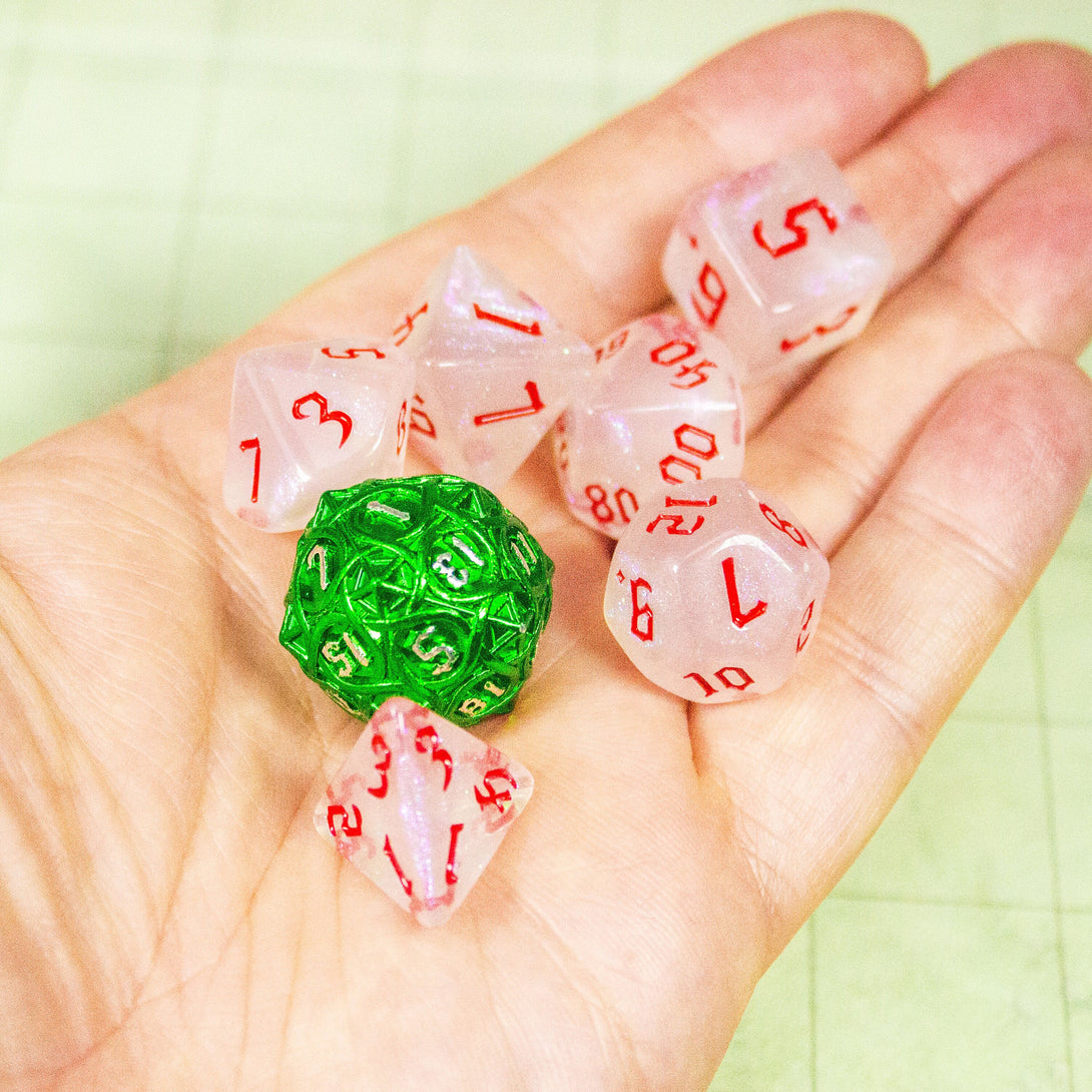 Mystery Resin Set with Metal D20 Dnd Dungeons and Dragons Full Set of DND Dice With Metal D20 - MysteryDiceGoblins