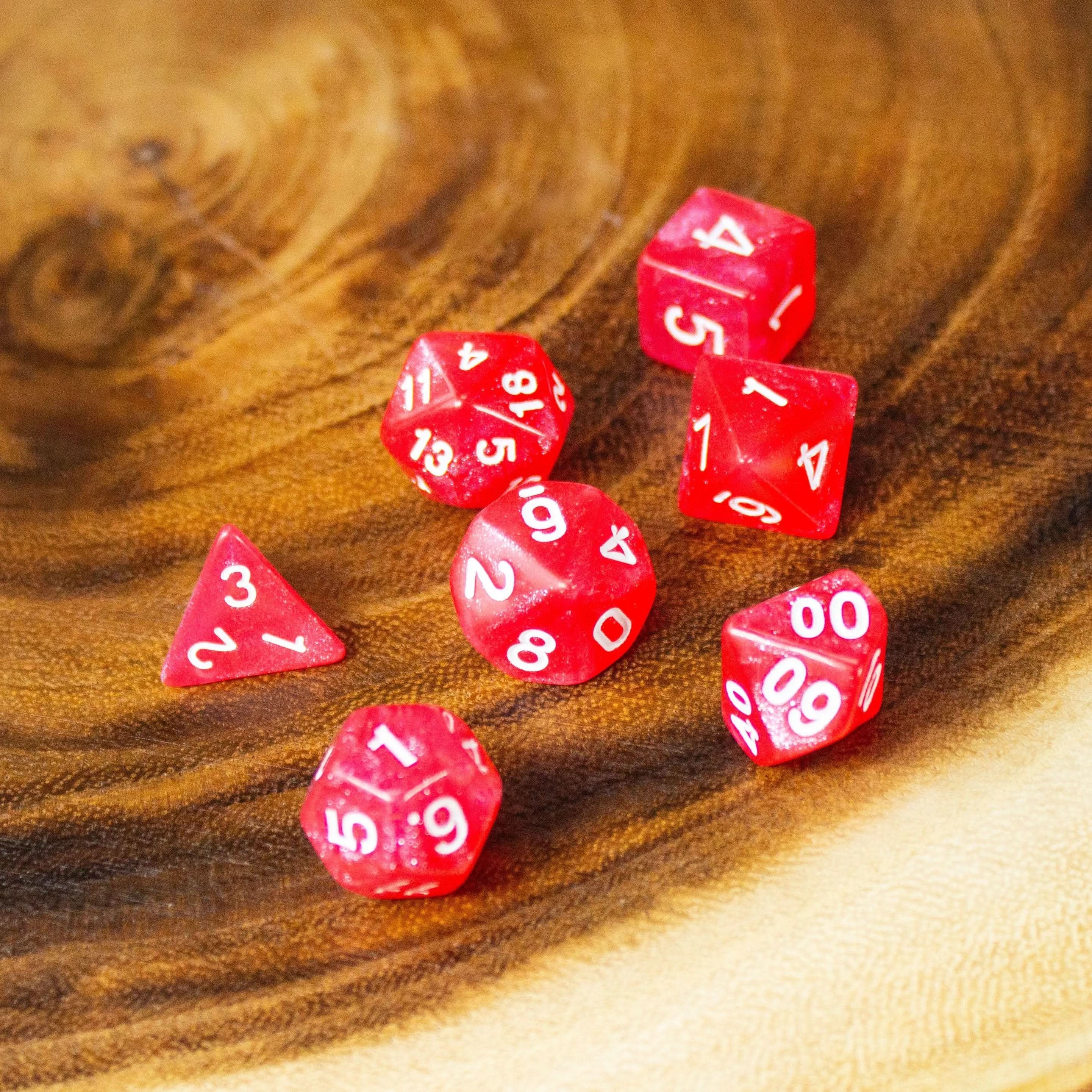 Blush Glitter Dice Set