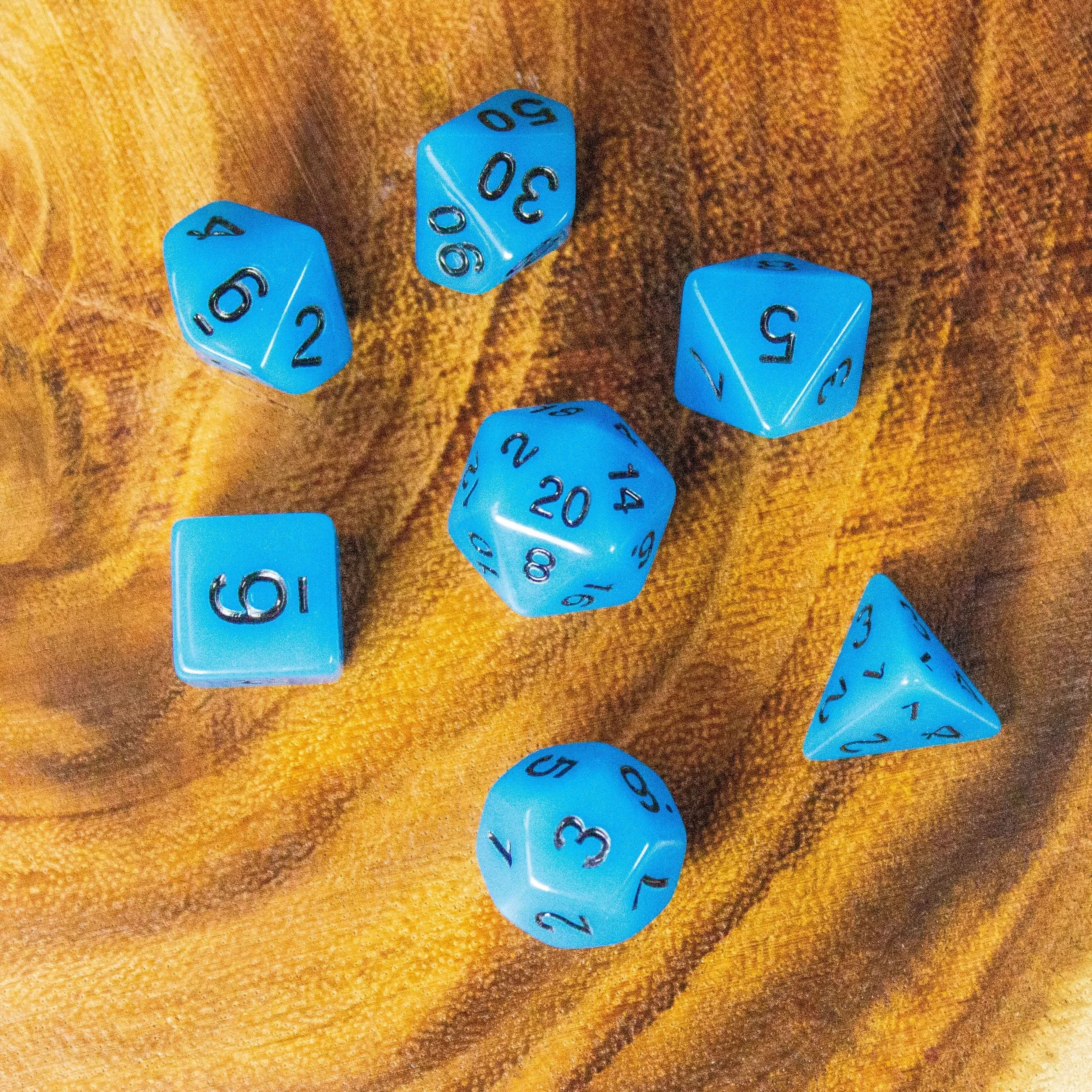 Blue Glow In The Dark Dice