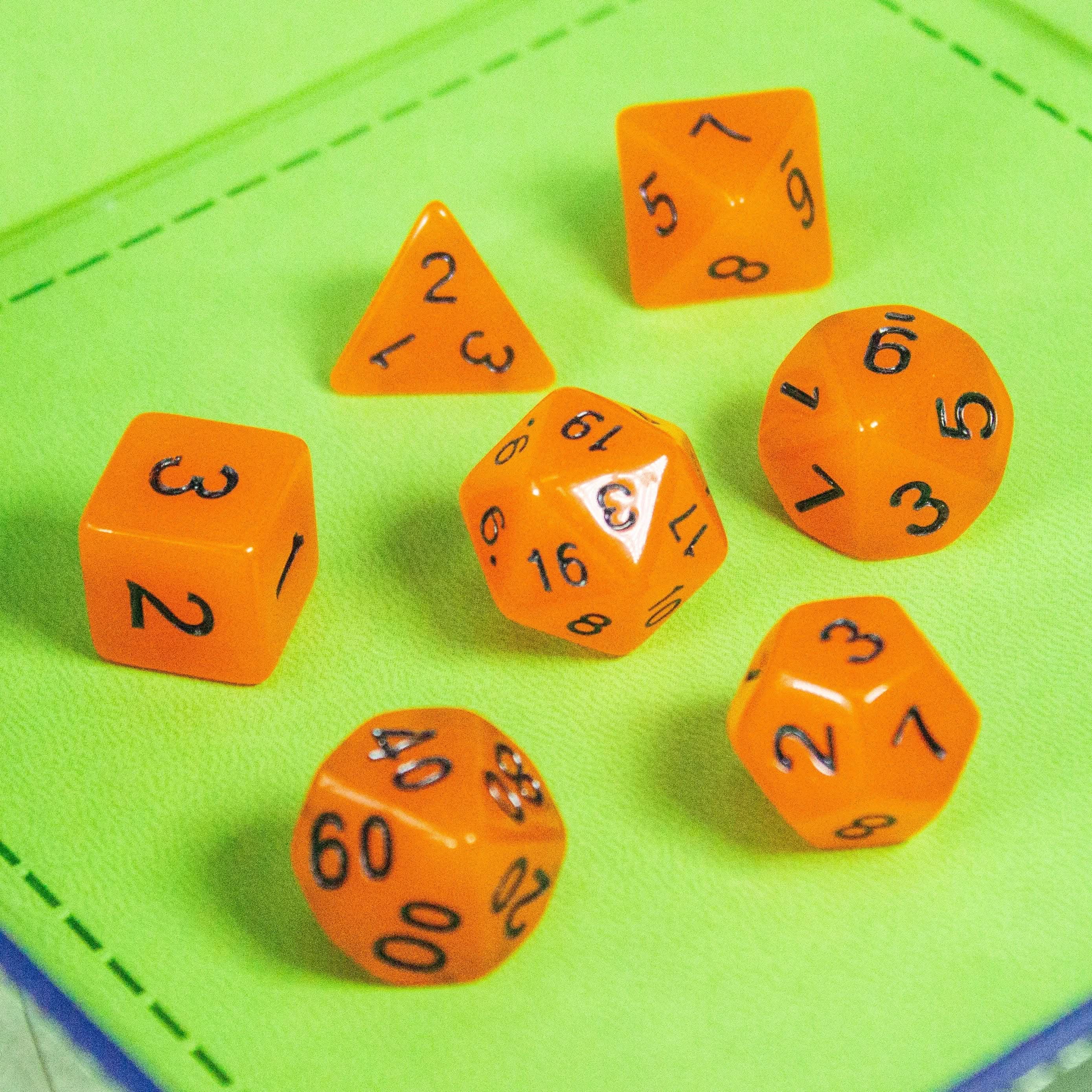 Orange Glow In The Dark Dice