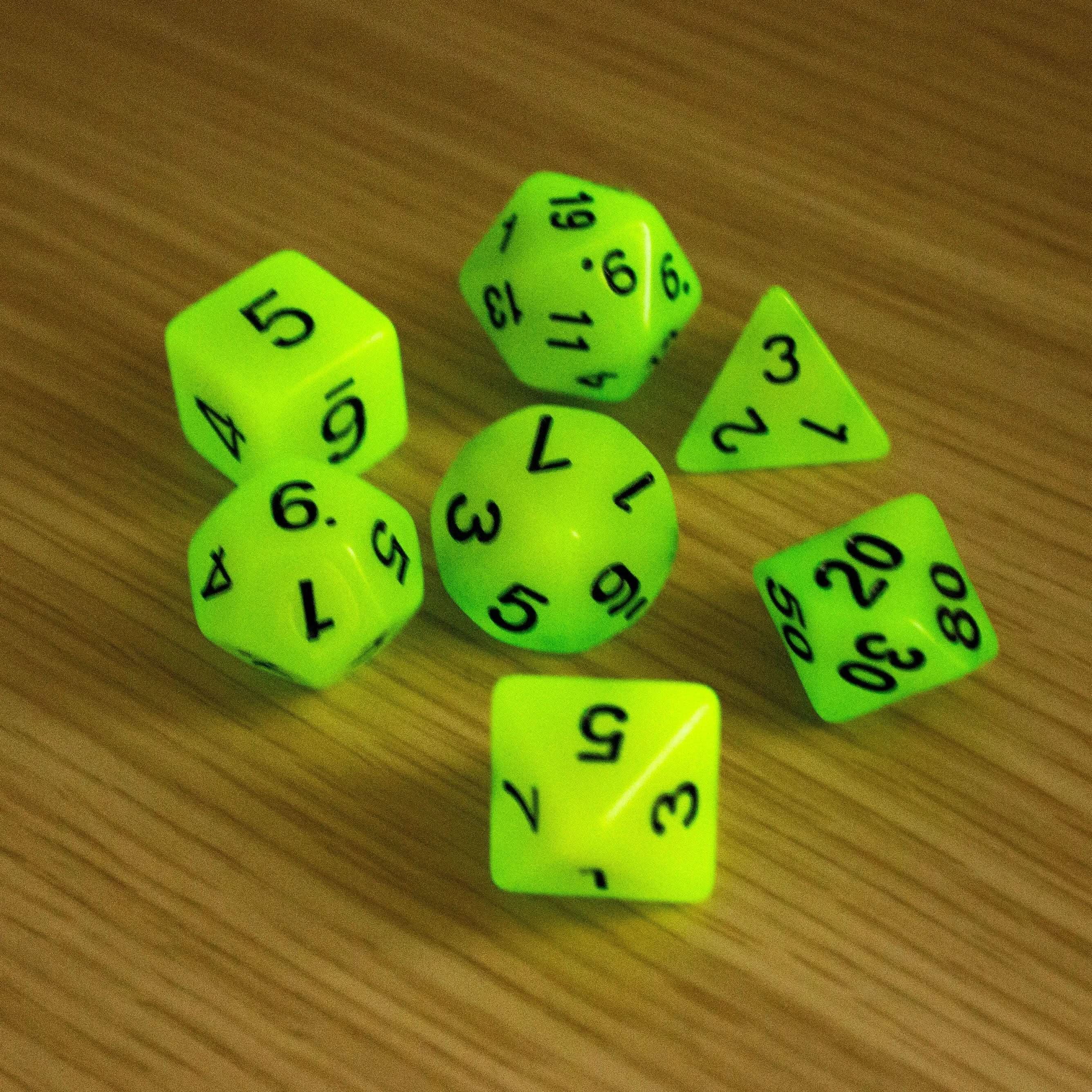 Yellow Glow In The Dark Dice