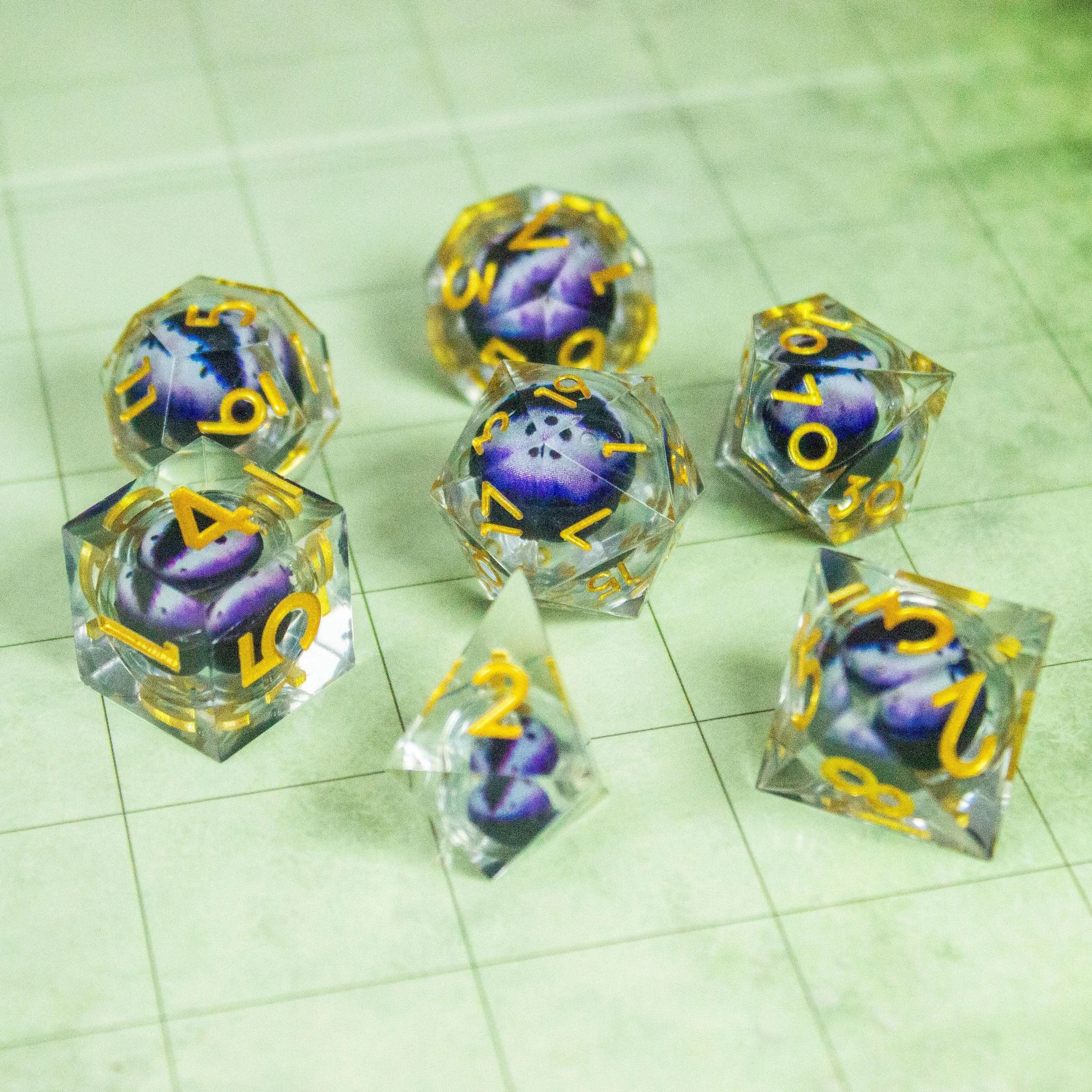 Liquid Core Purple Blue Snake Eye Dice
