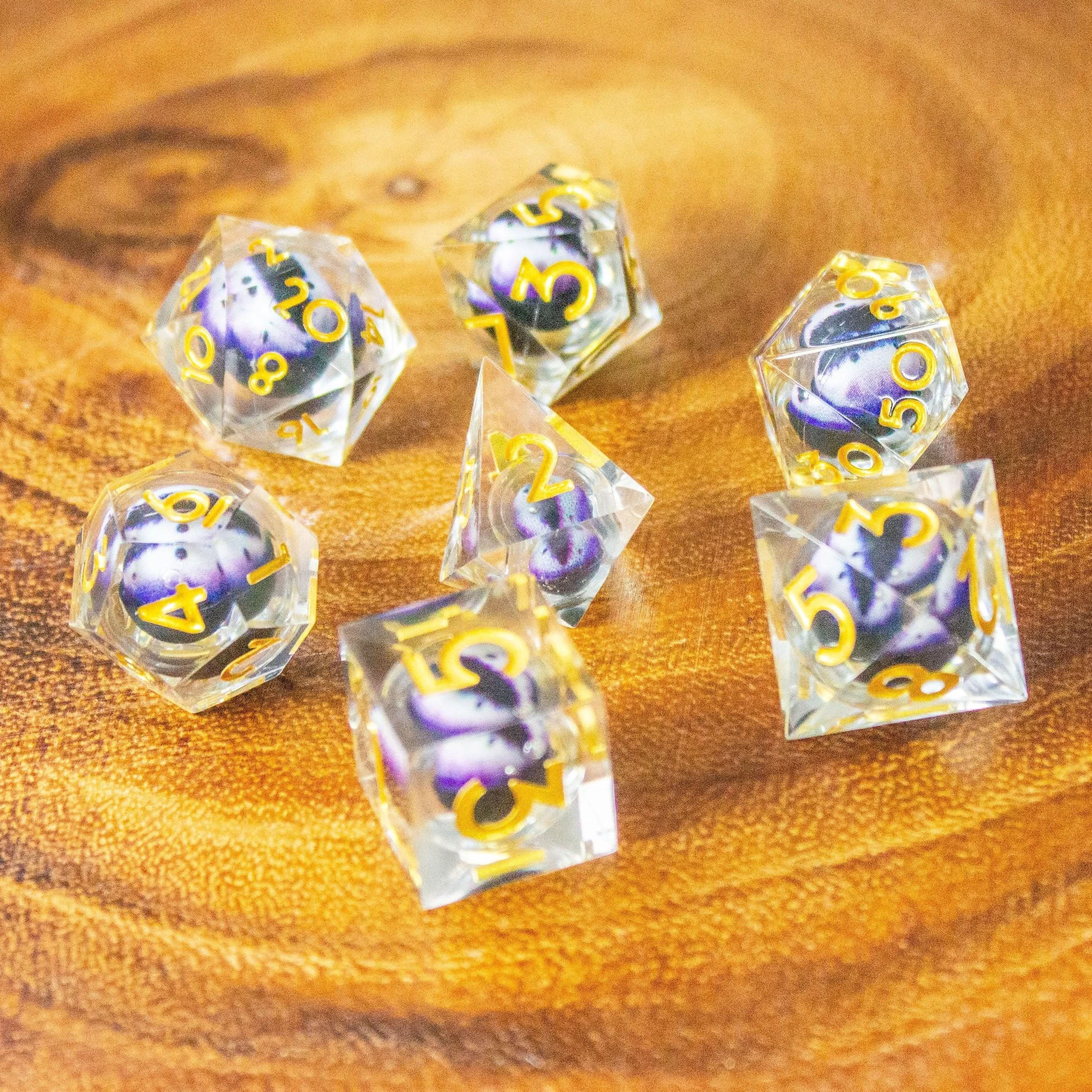 Liquid Core Purple Blue Snake Eye Dice