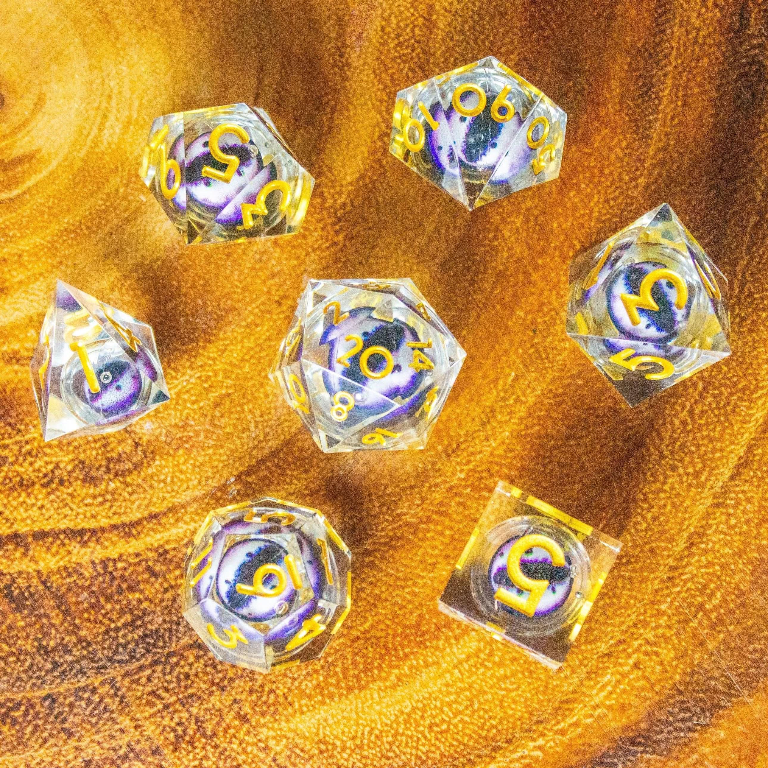 Liquid Core Purple Blue Snake Eye Dice