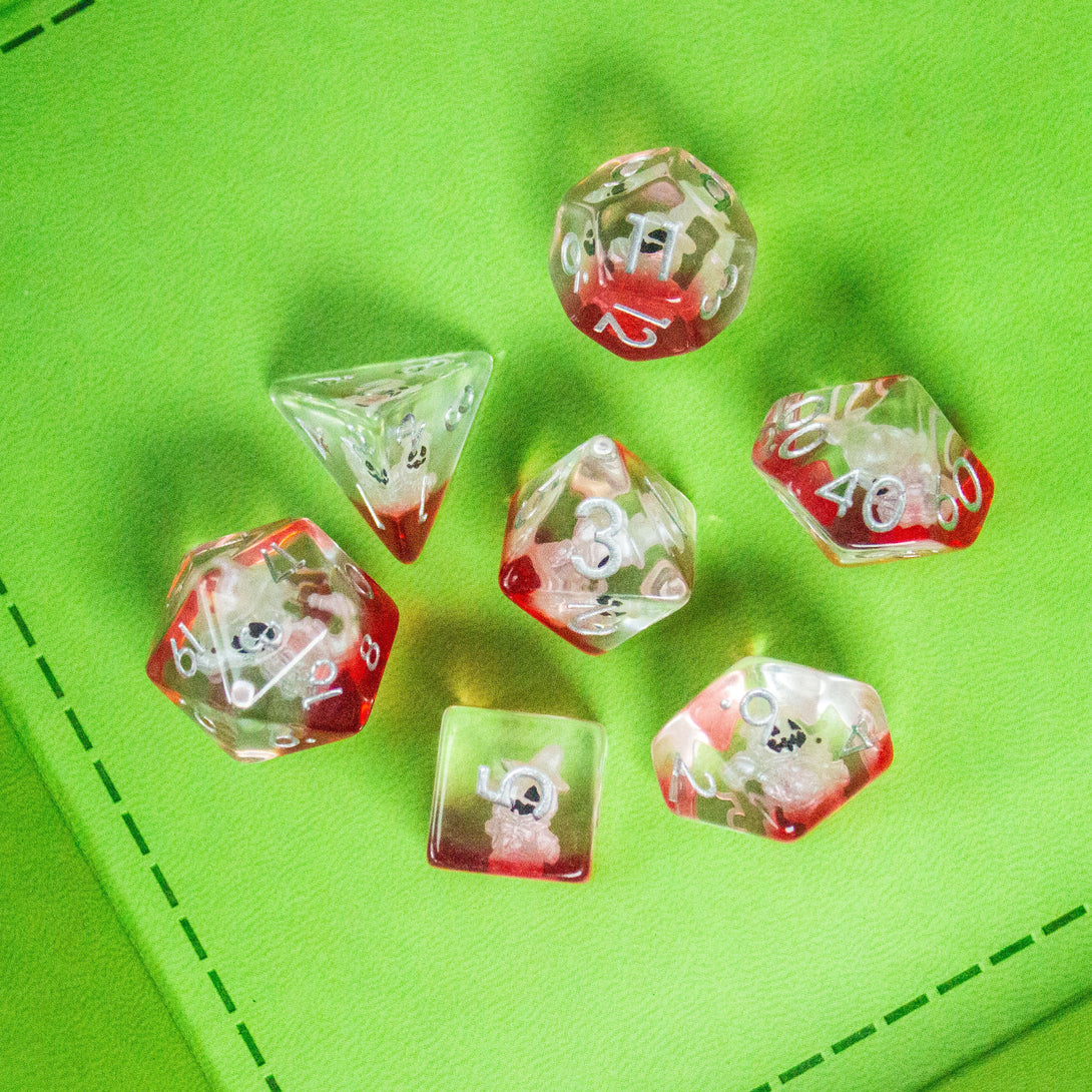 Ghost Halloween DnD Dice Set| Dungeons and Dragons Transparent See through Dice (7) | Polyhedral Dice - MysteryDiceGoblins