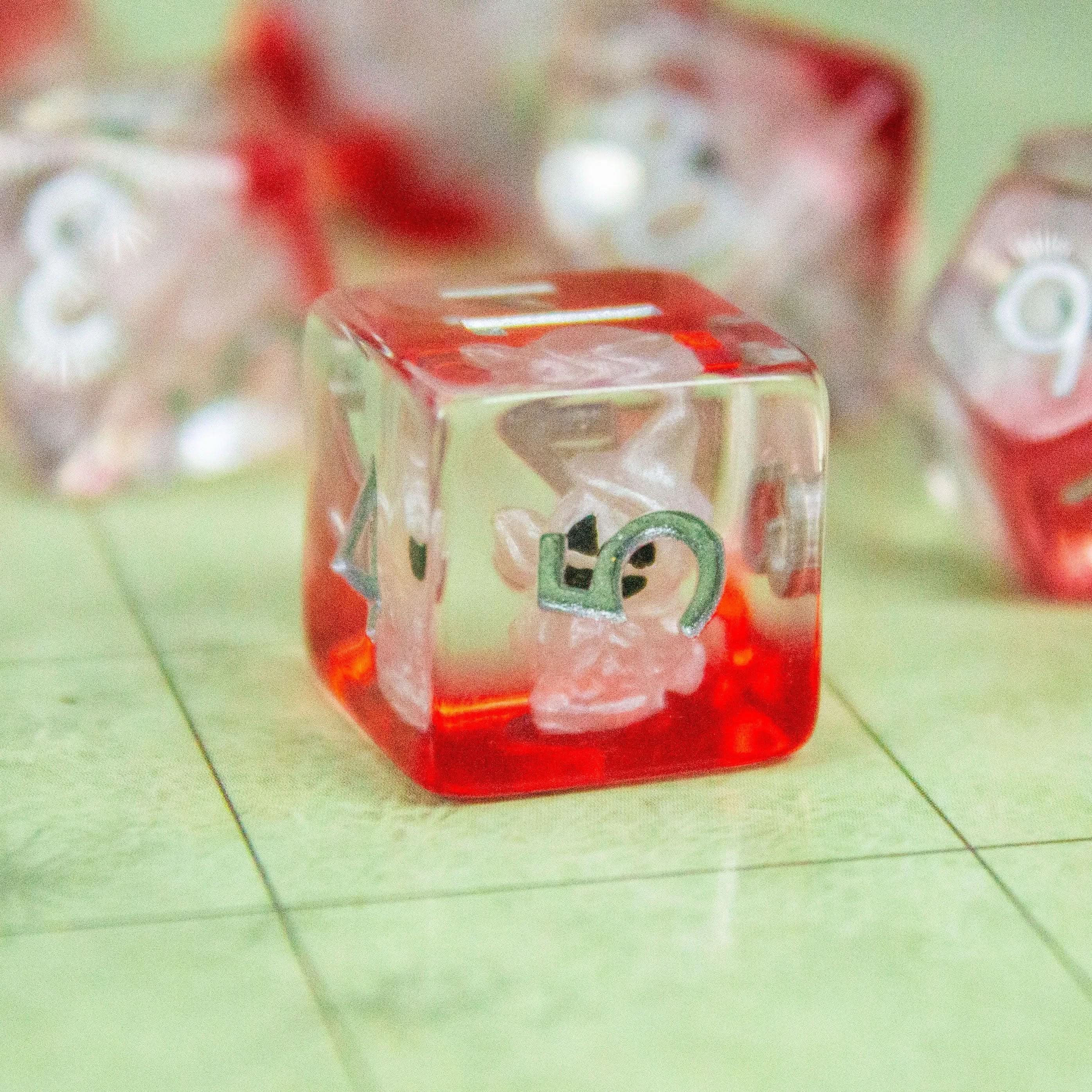 Ghost Halloween TTRPG  Dice Set|    Transparent See through Dice (7) | Polyhedral Dice - MysteryDiceGoblins