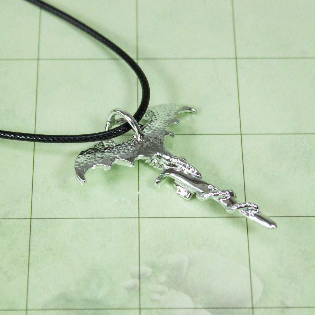 D&D Dragon Sword Necklace Dnd Glow in the dark! With a unique dragon design with adjustable clasp. Perfect Dungeons and Dragons Gift - MysteryDiceGoblins