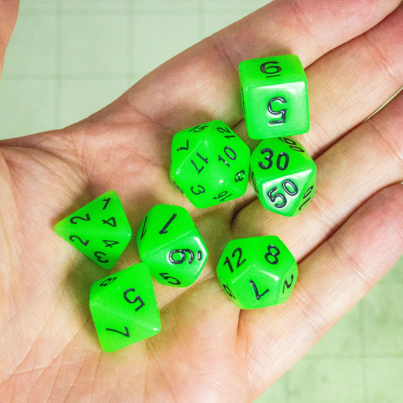 Green Glow In The Dark Dice