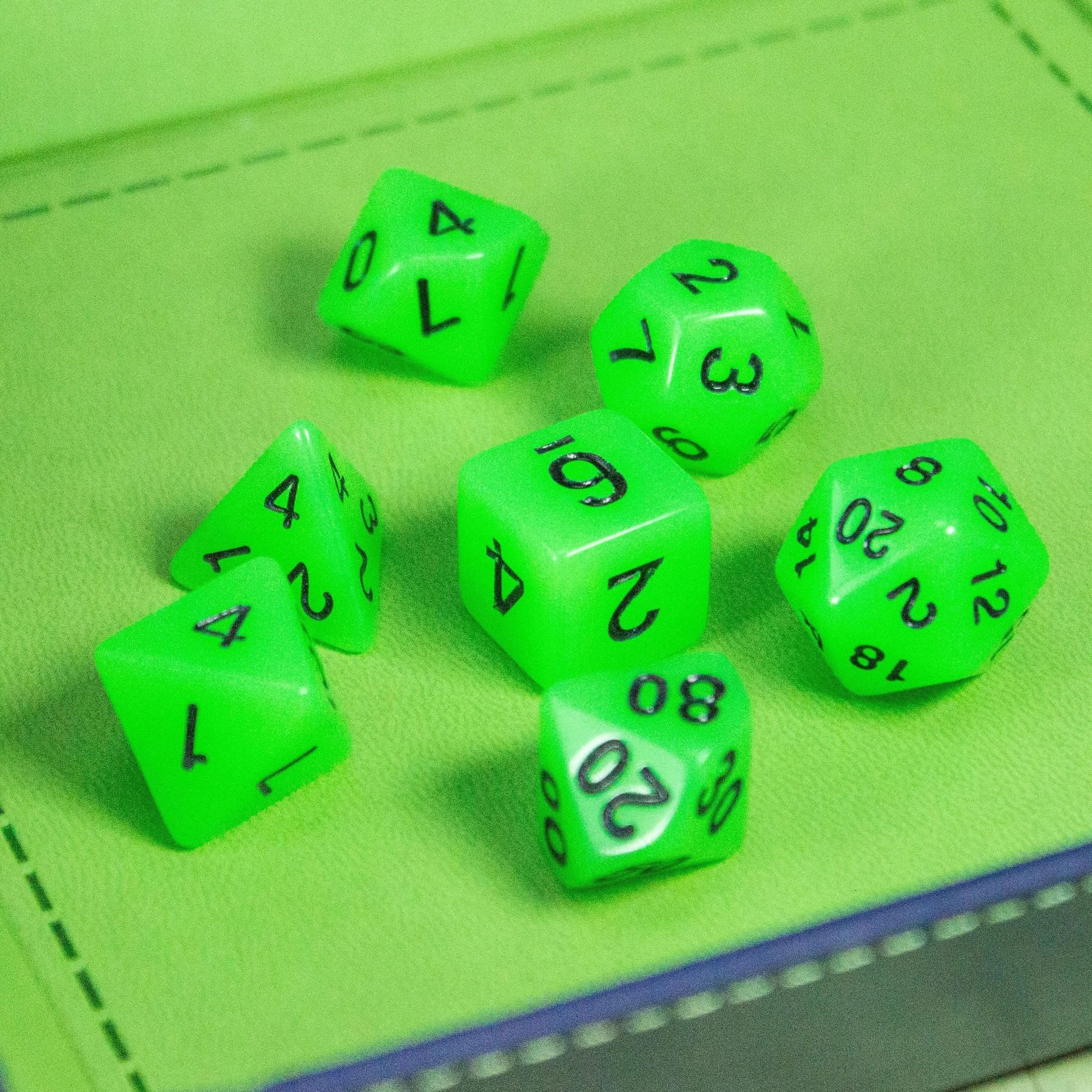 Green Glow In The Dark Dice