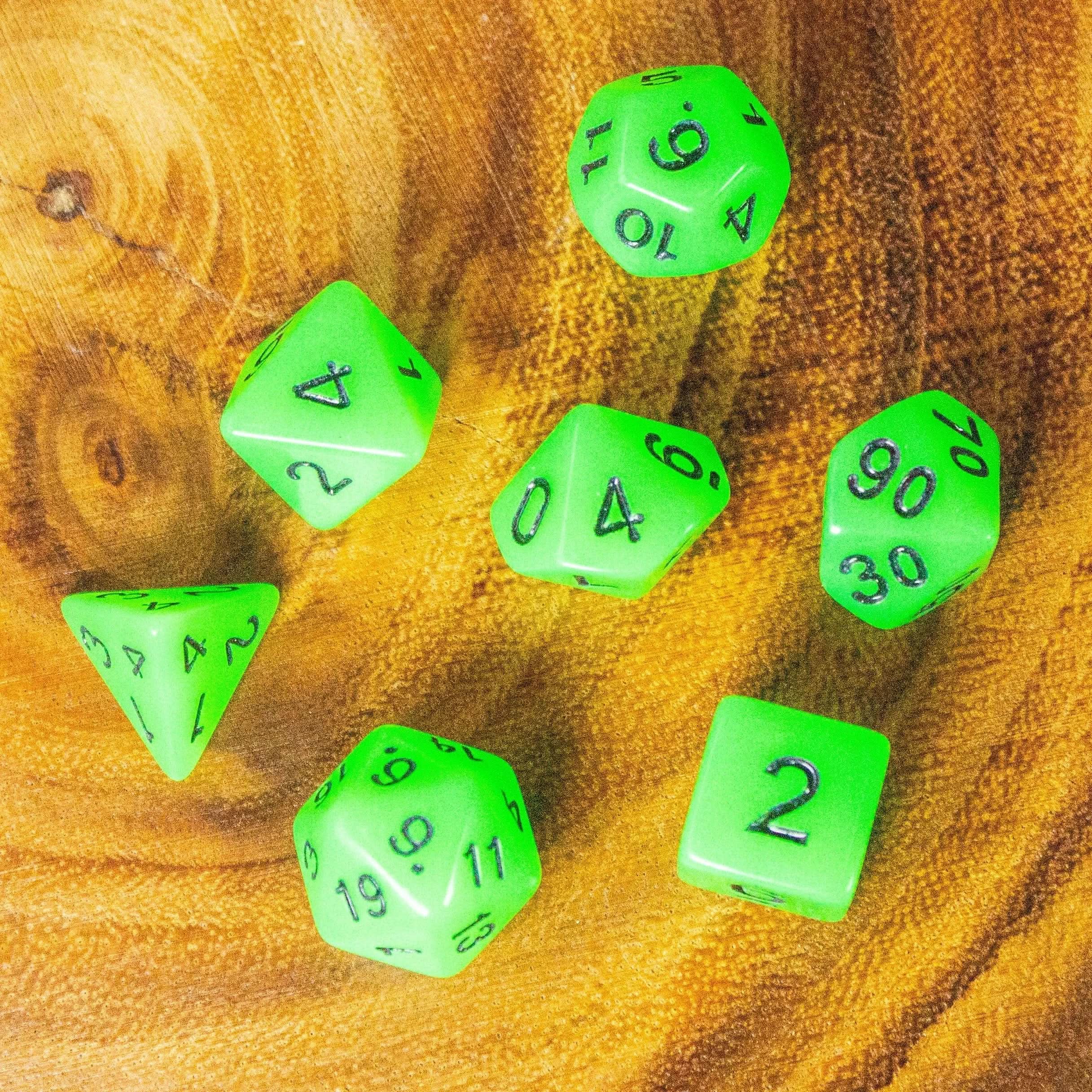Green Glow In The Dark Dice