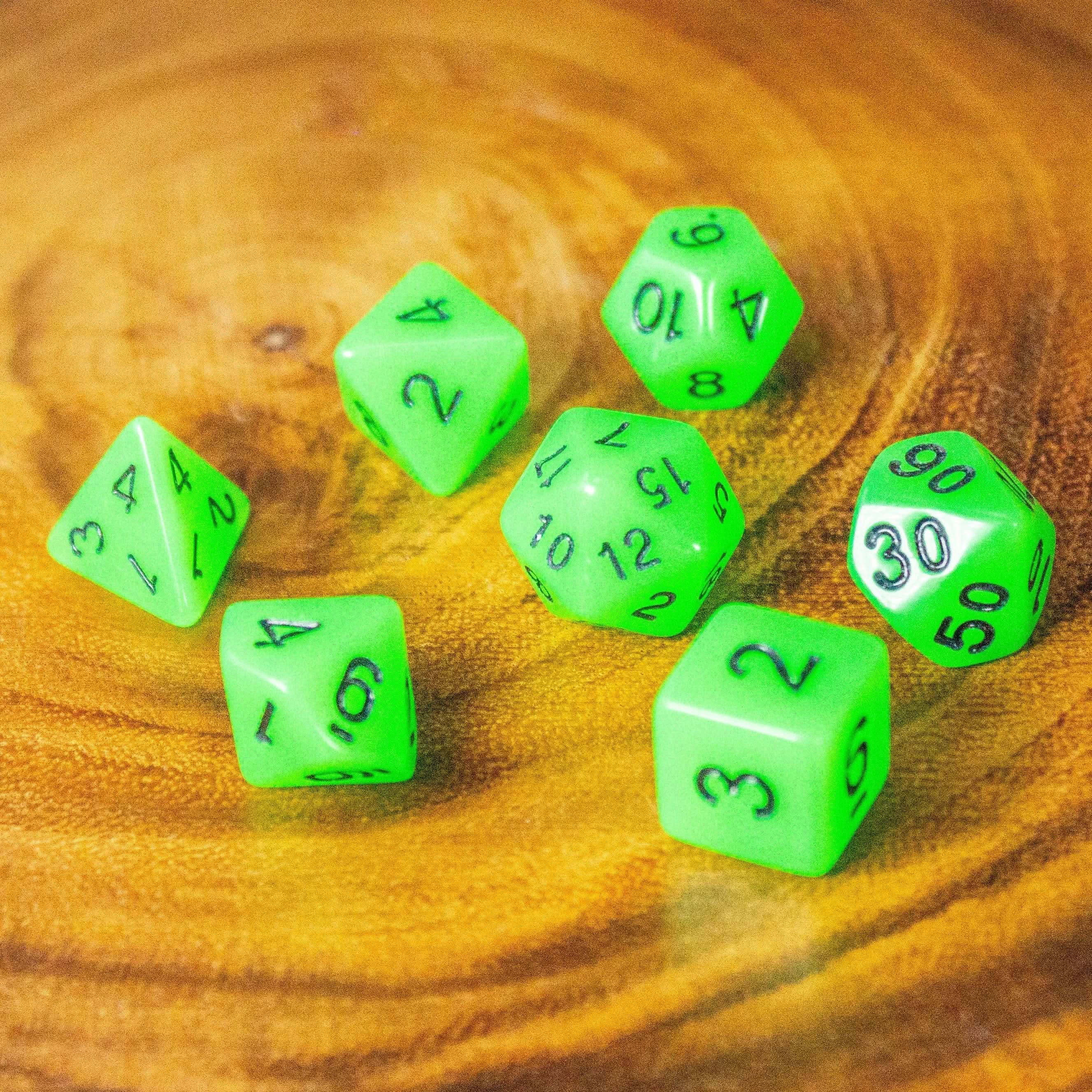 Green Glow In The Dark Dice