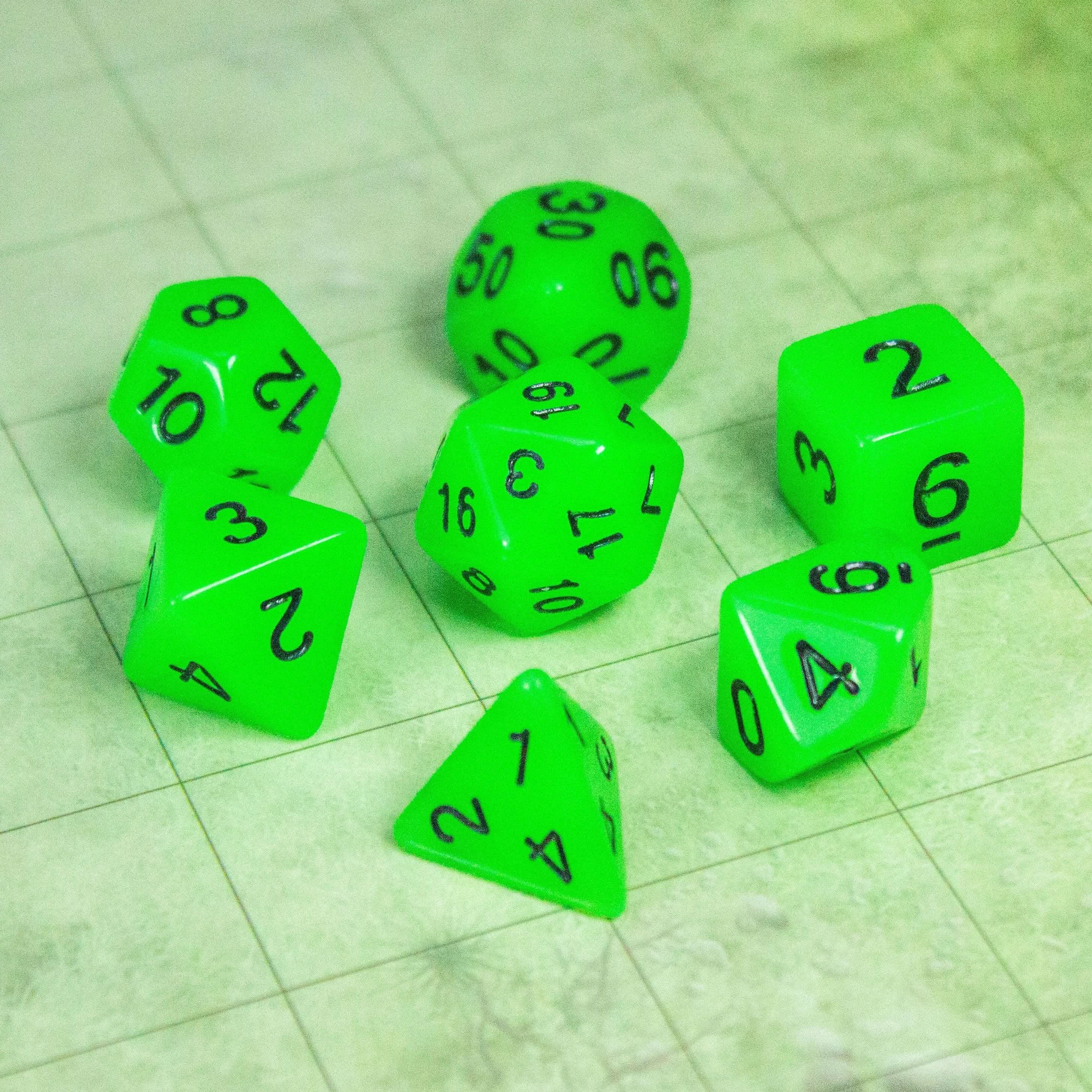 Green Glow In The Dark Dice