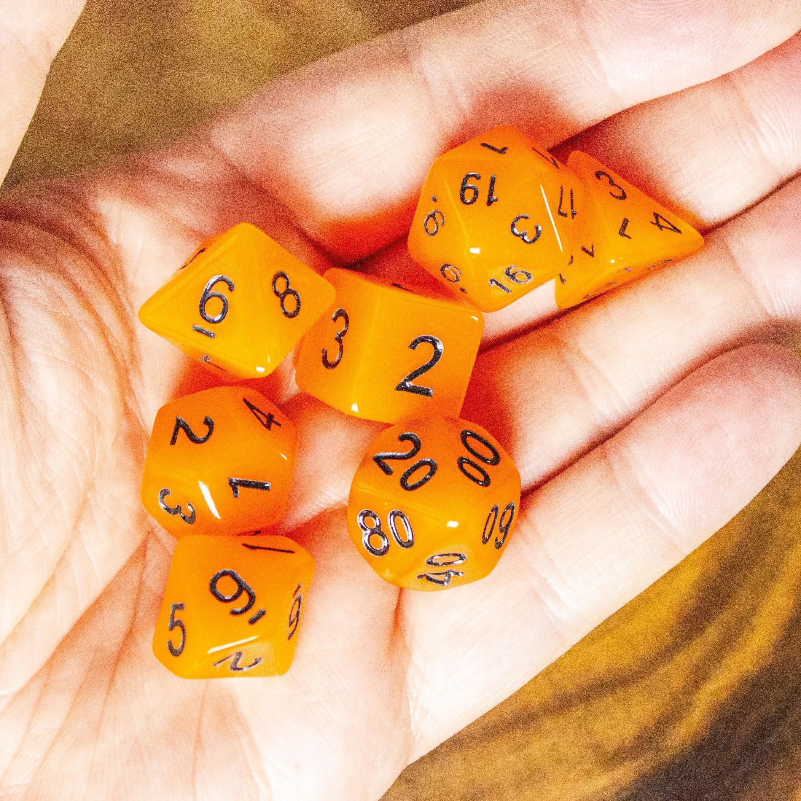 Orange Glow In The Dark Dice