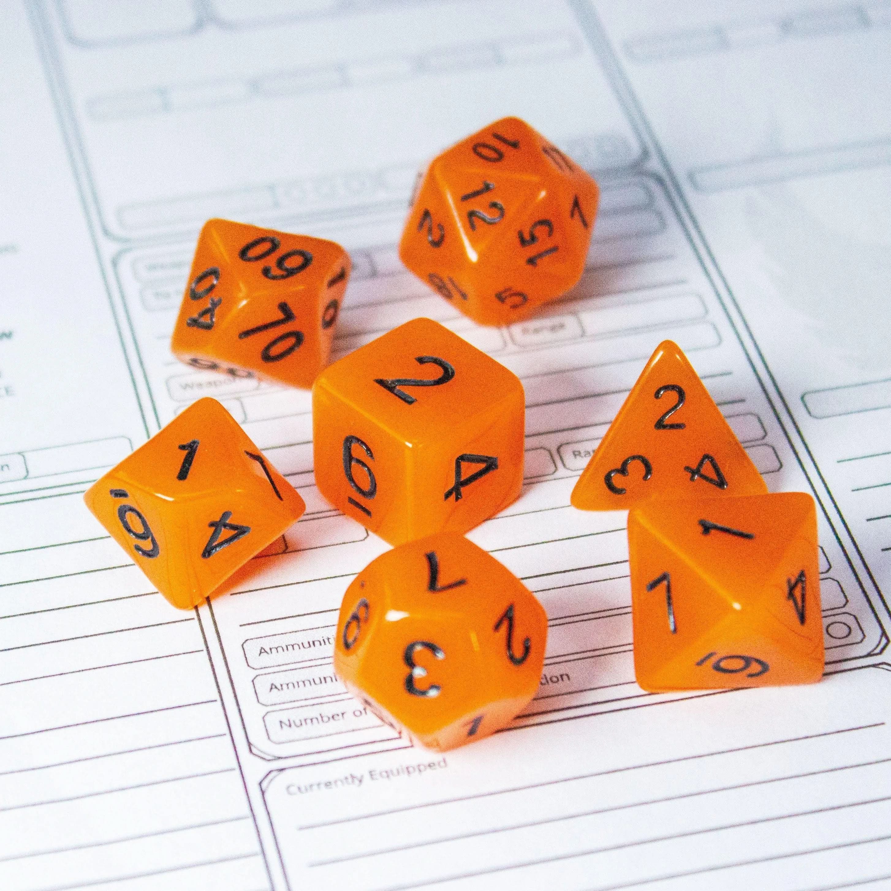 Orange Glow In The Dark Dice